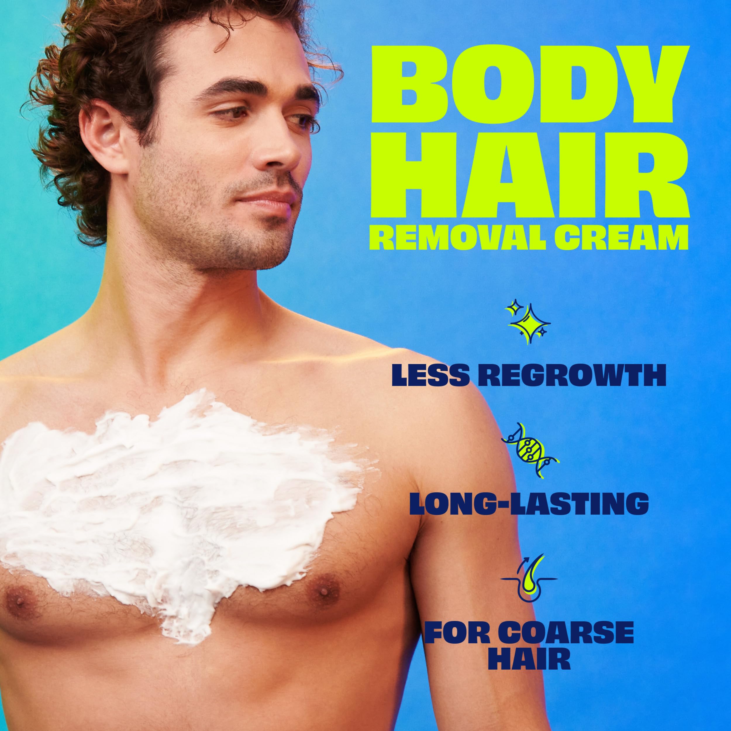 Nair Men Hair Remover Body Cream Quick and Easy Body Hair Removal Cream Aloe - Thumbnail 2