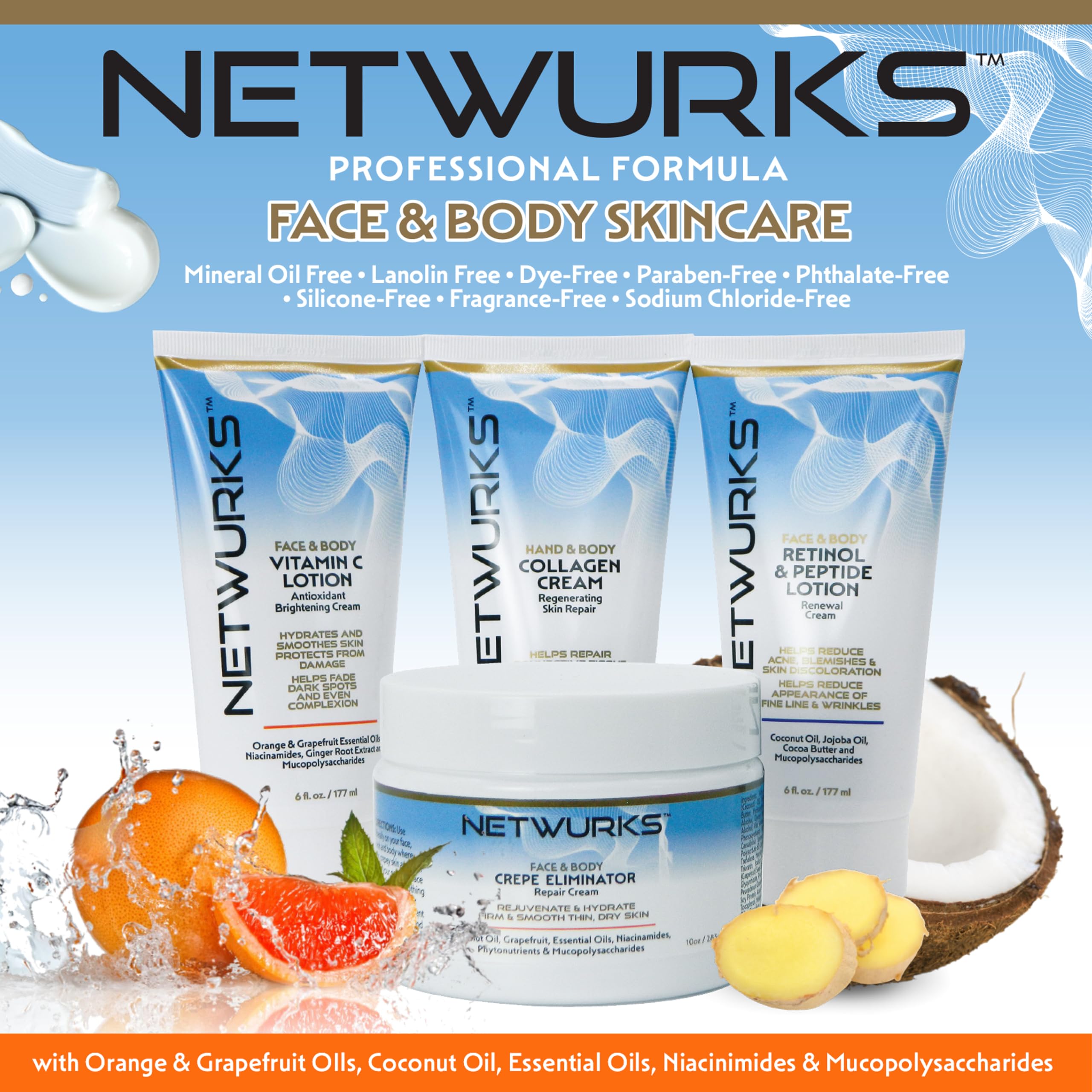 Netwurks Collagen Hand Body Cream Regenerating Skin Repair for Dry Cracked Skin - Thumbnail 2