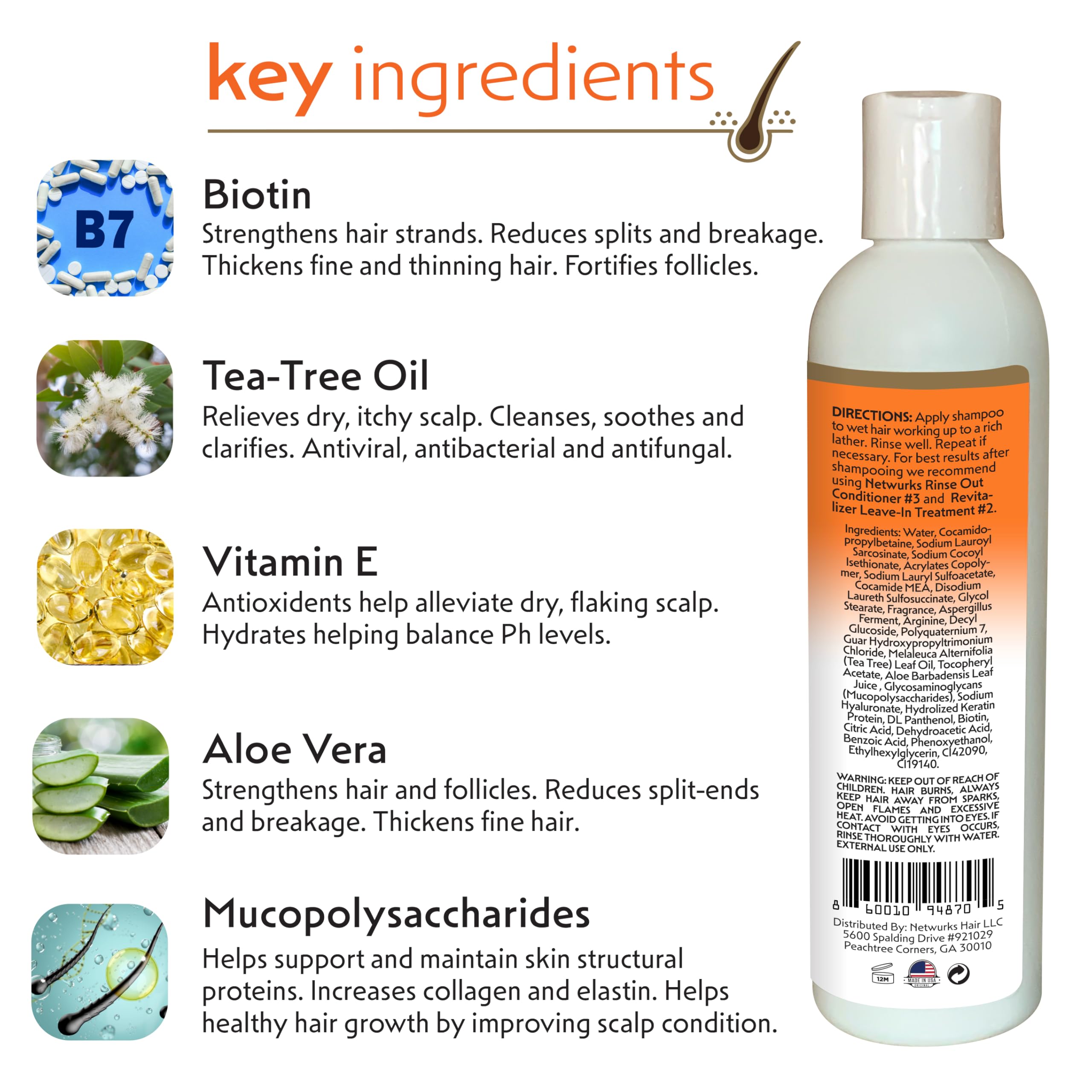 Netwurks Hair Scalp Revitalizing Shampoo | Helps Repair Damaged Split Ends - Thumbnail 3