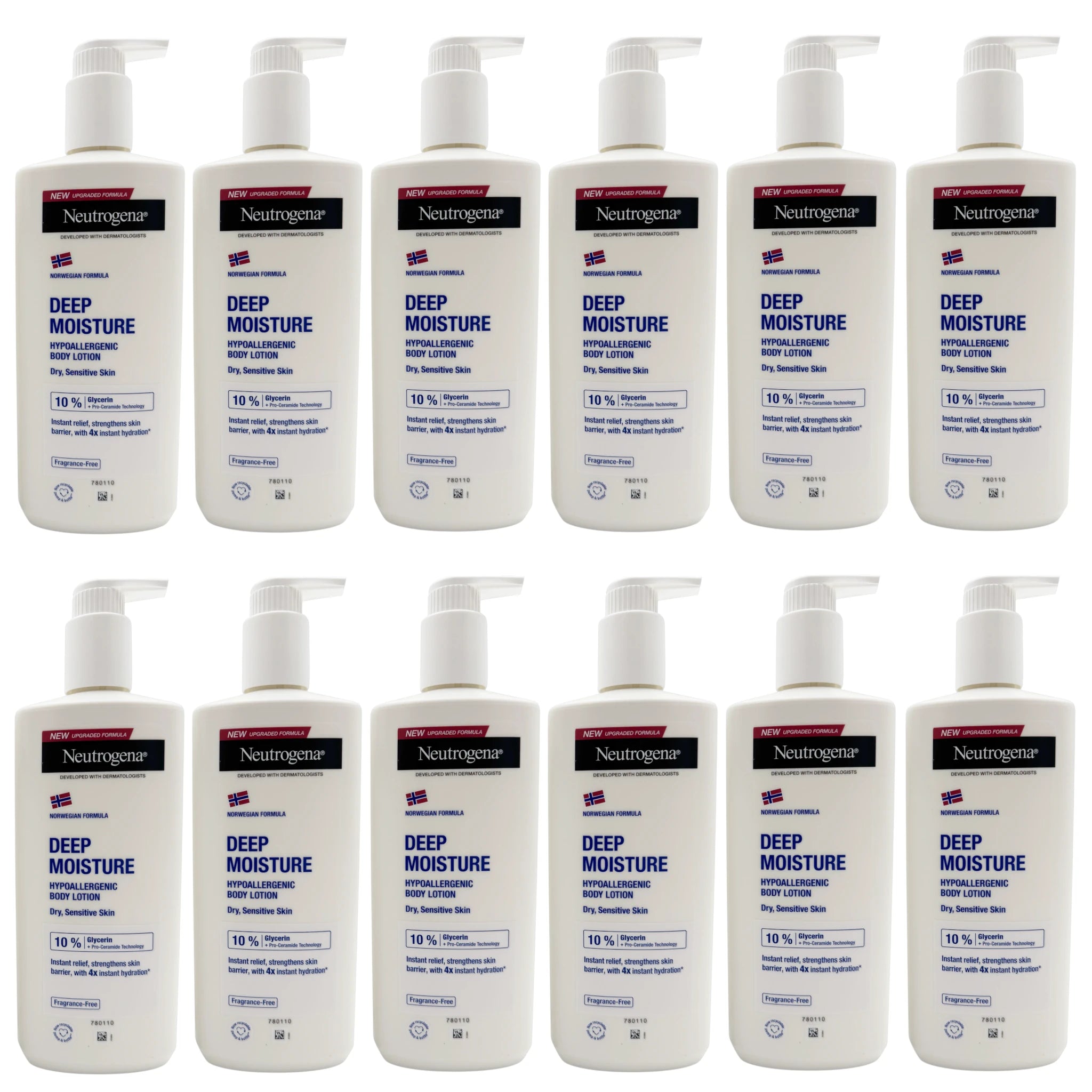(12-pack) Neutrogena Norweigian Formula 400ml Body Lotion Deep Moisture Sensitive Pack