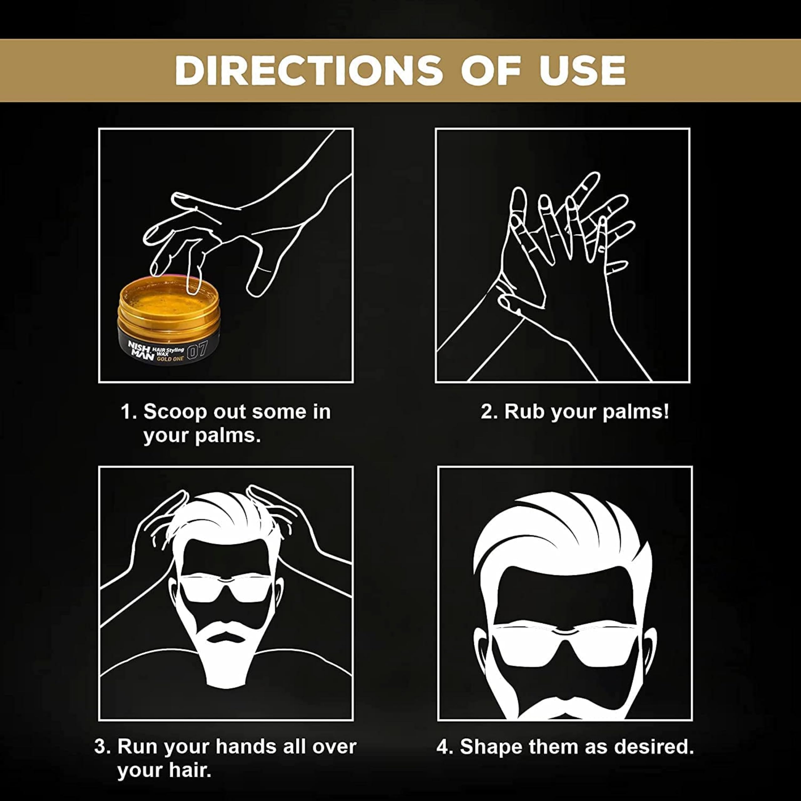 Nishman Hair Styling Wax Gold One 07 150 ml - Thumbnail 2