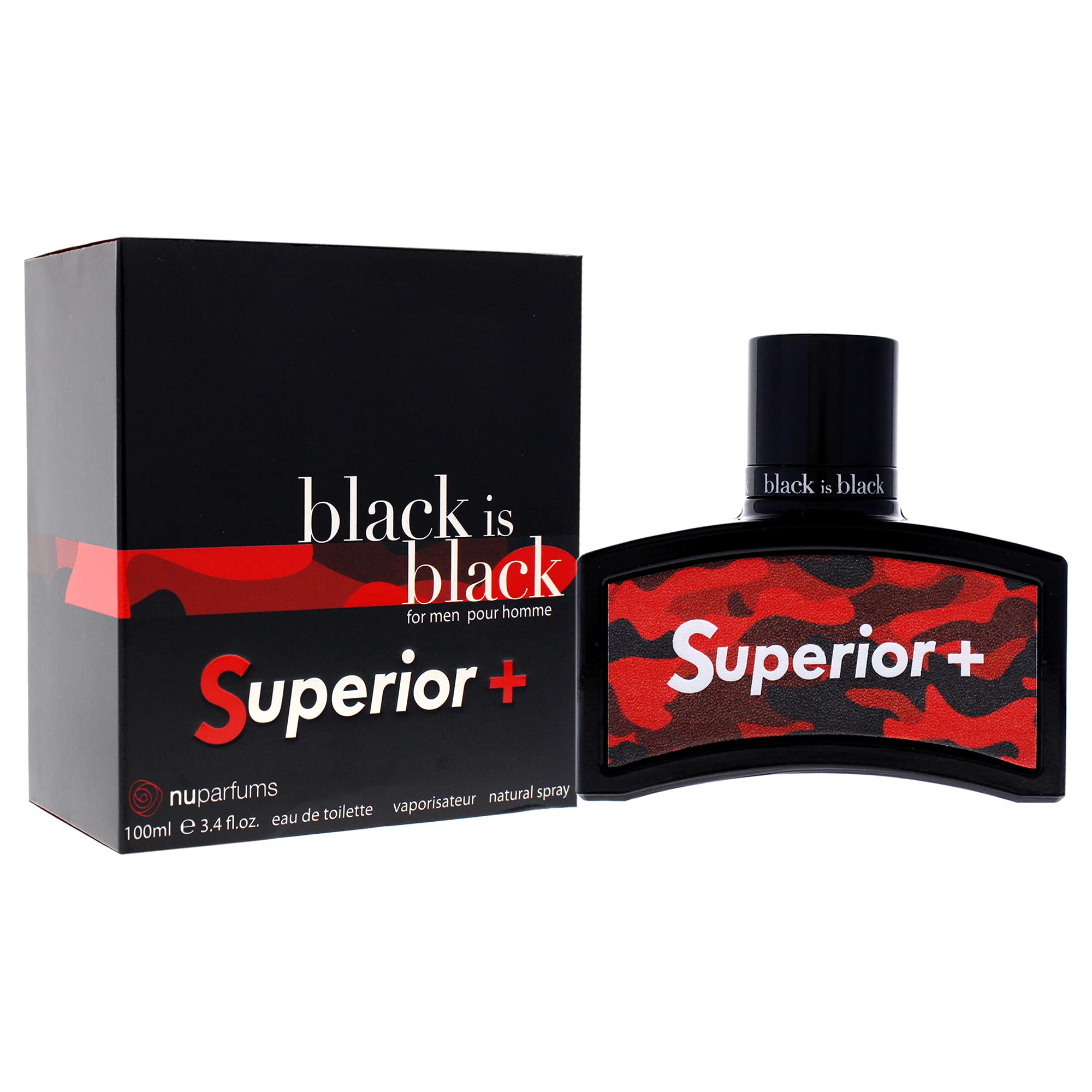 Nu Parfums Black Is Black Superior Plus For Men EDT 3.4 oz - Thumbnail 3