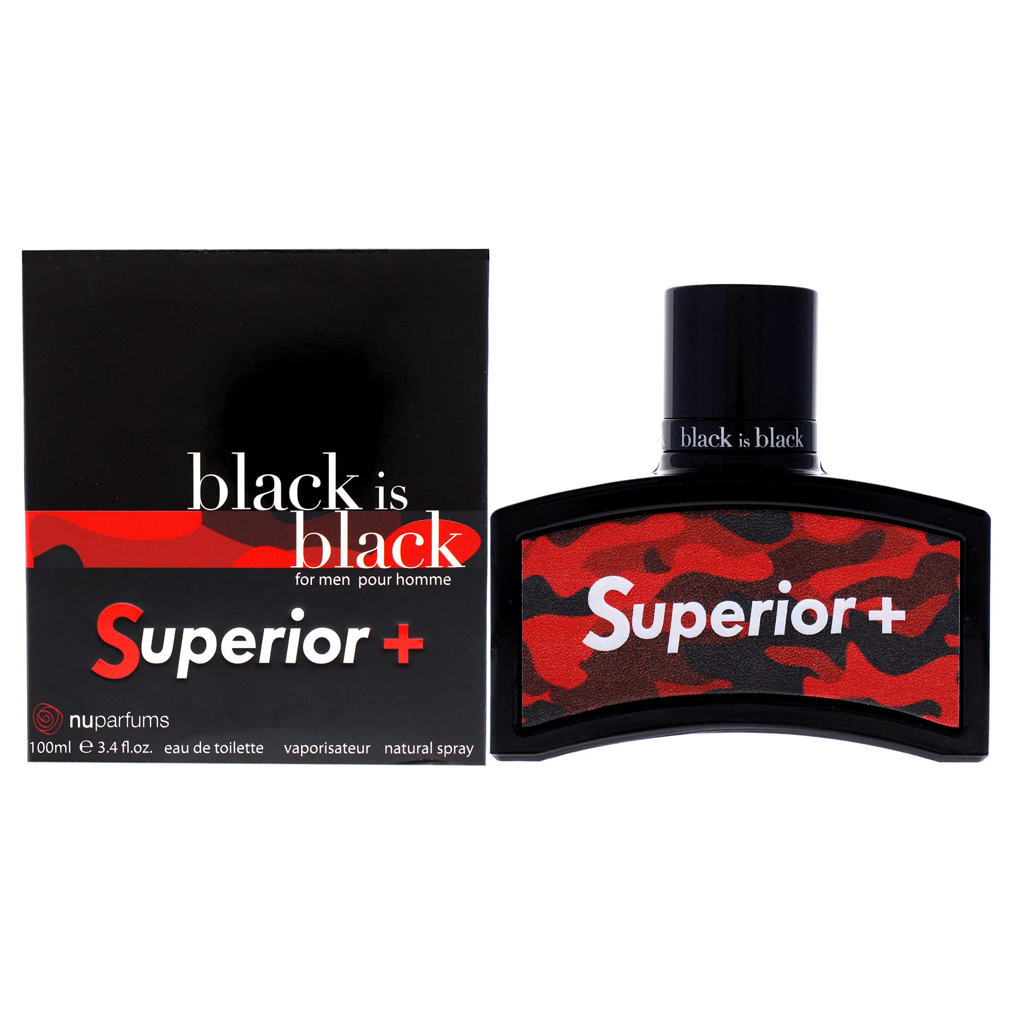 Nu Parfums Black Is Black Superior Plus For Men EDT 3.4 oz