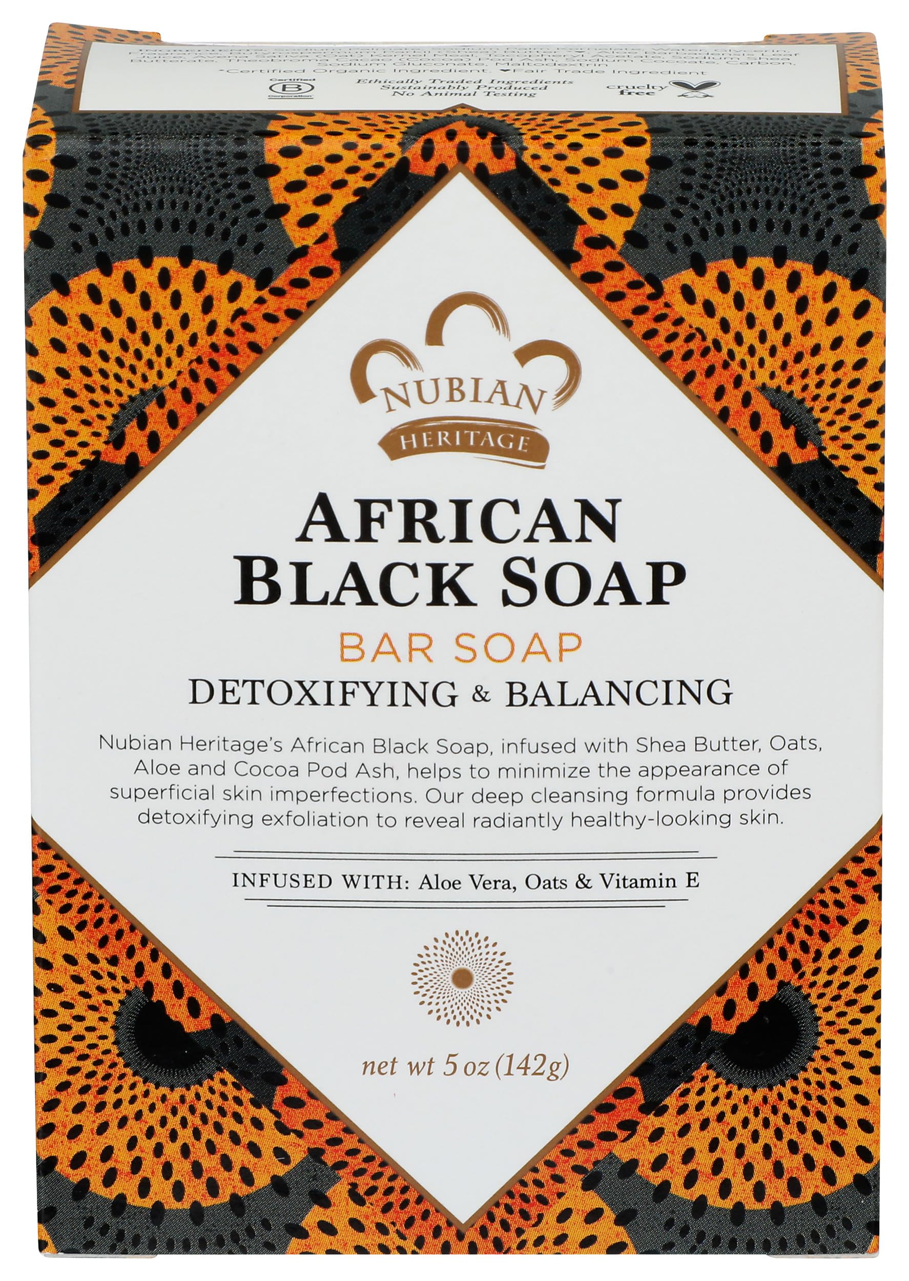 Nubian Heritage Detoxifying Bar Soap Bath and Body Skincare All Skin Types