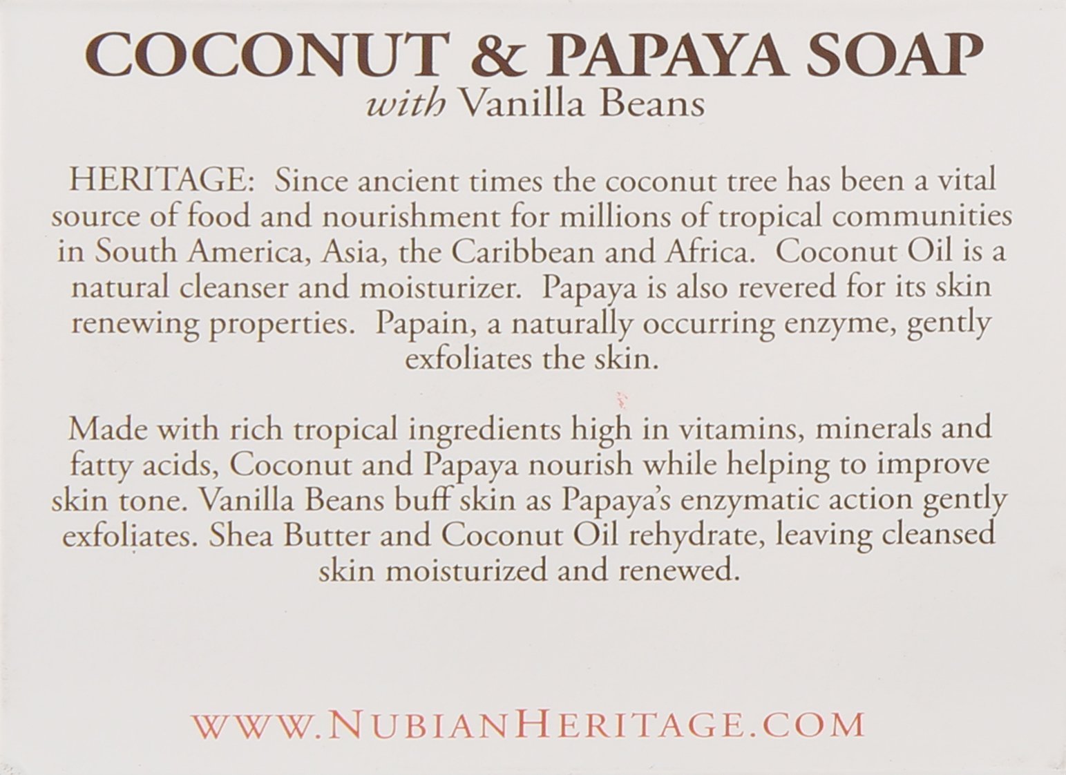 Nubian Soap Coco/papaya Bar 5 oz