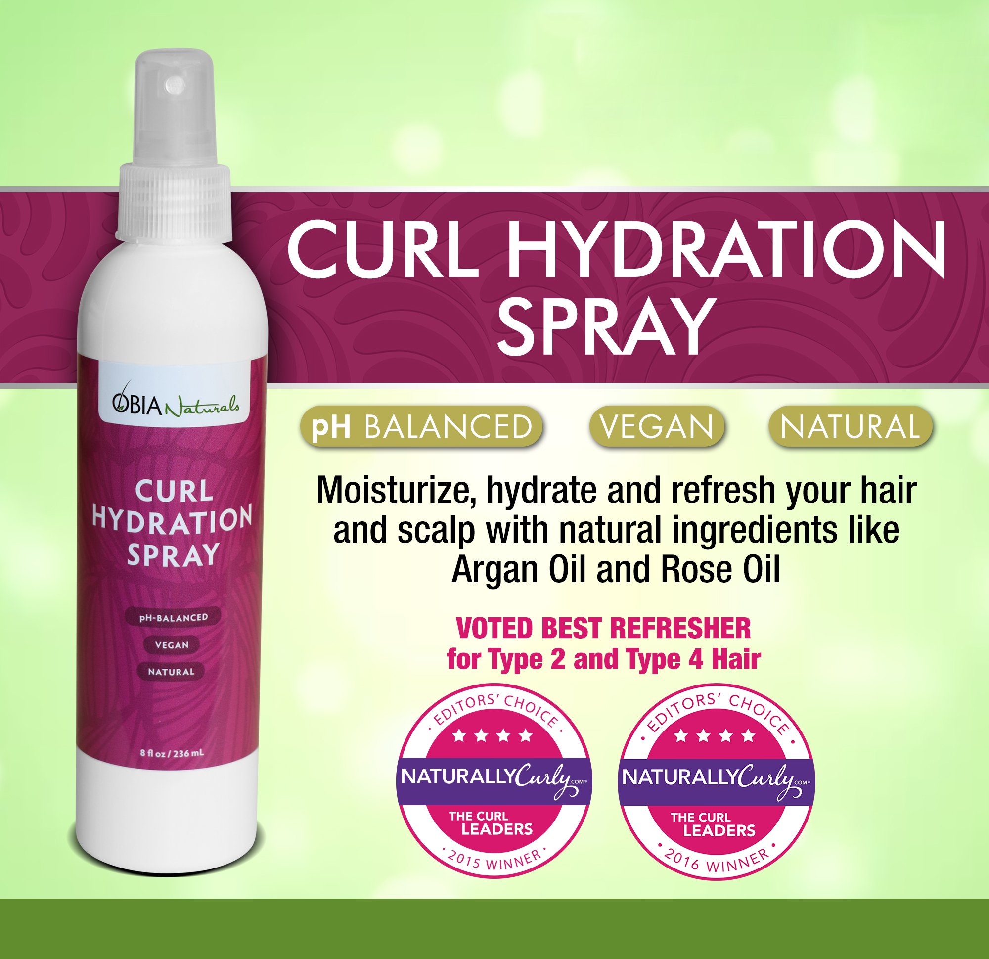 Obia Naturals Curl Hydration Refreshing Moisturizing Nourishing Hydrator for - Thumbnail 3