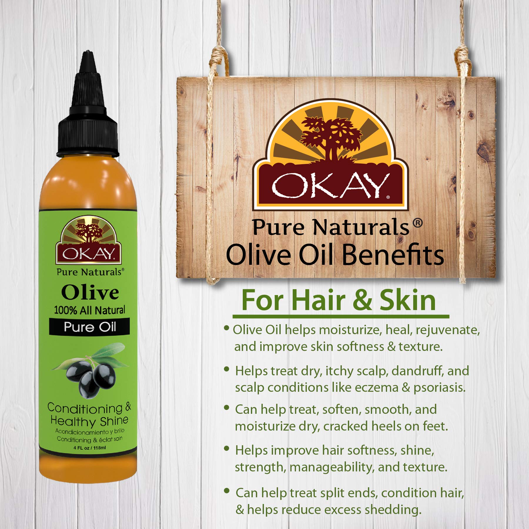 Okay 100% Pure Olive Oil 4 oz