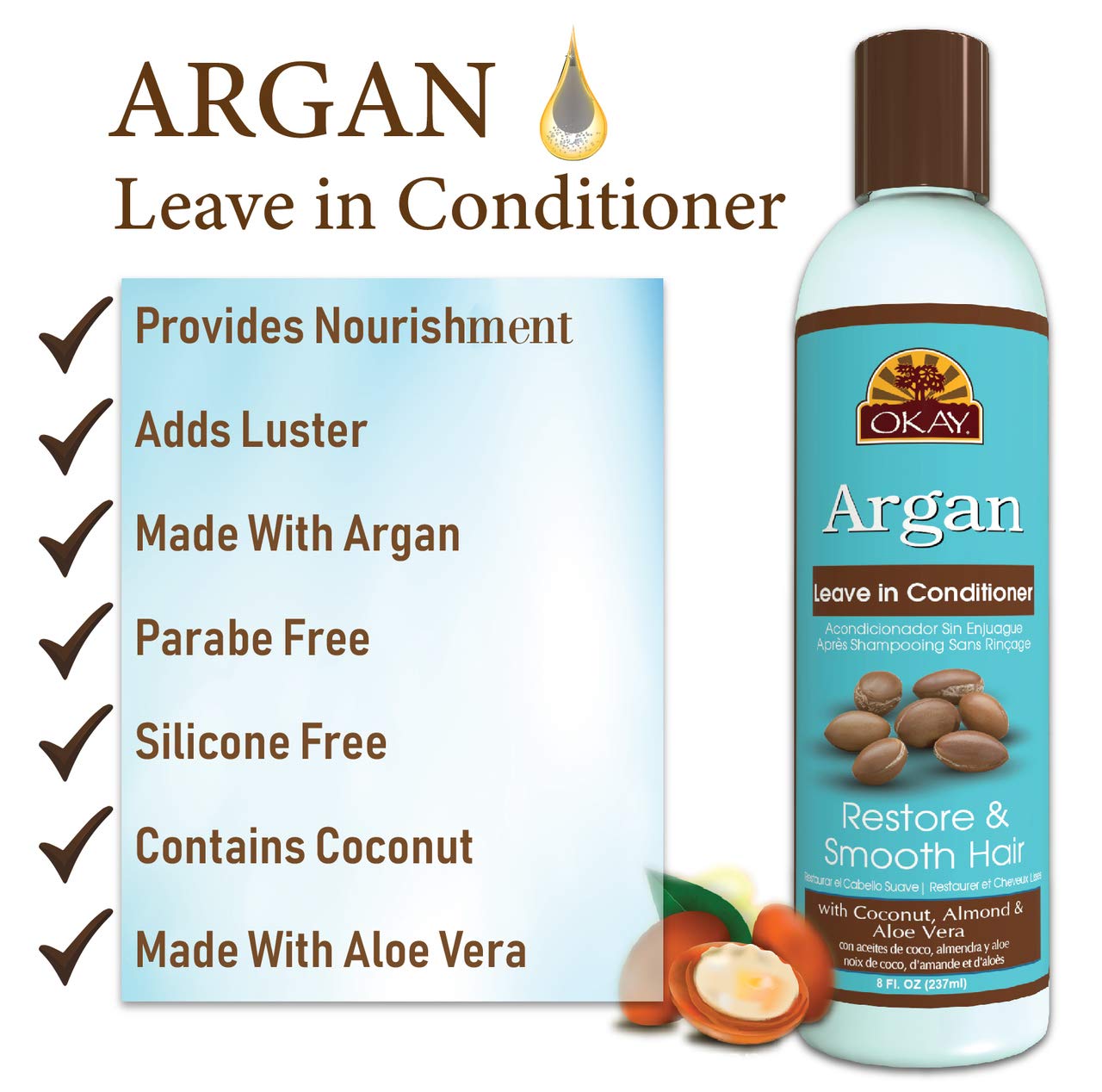 Okay Argan Oil Lv/in Cond 8 oz - Thumbnail 3
