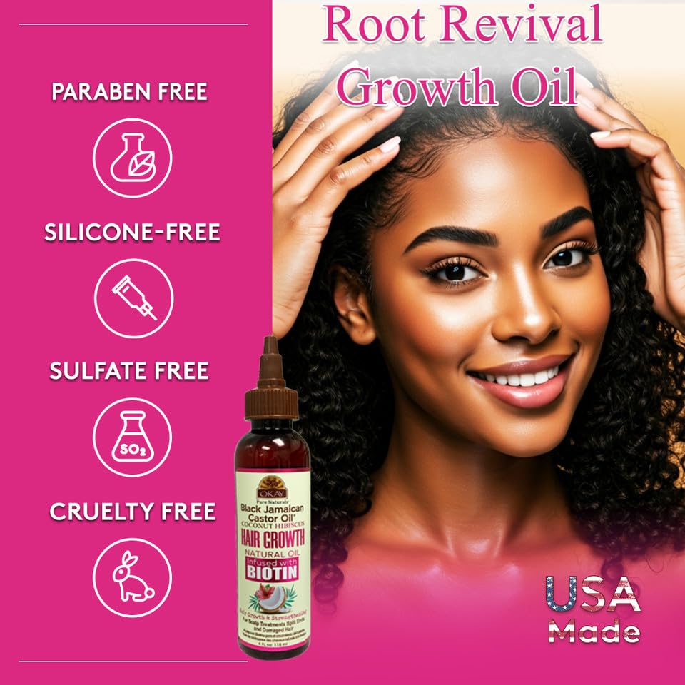 Okay Pure Naturals Black Jamaican Castor Oil Coconut Hibiscus / 118 ml (4 oz) - Thumbnail 3