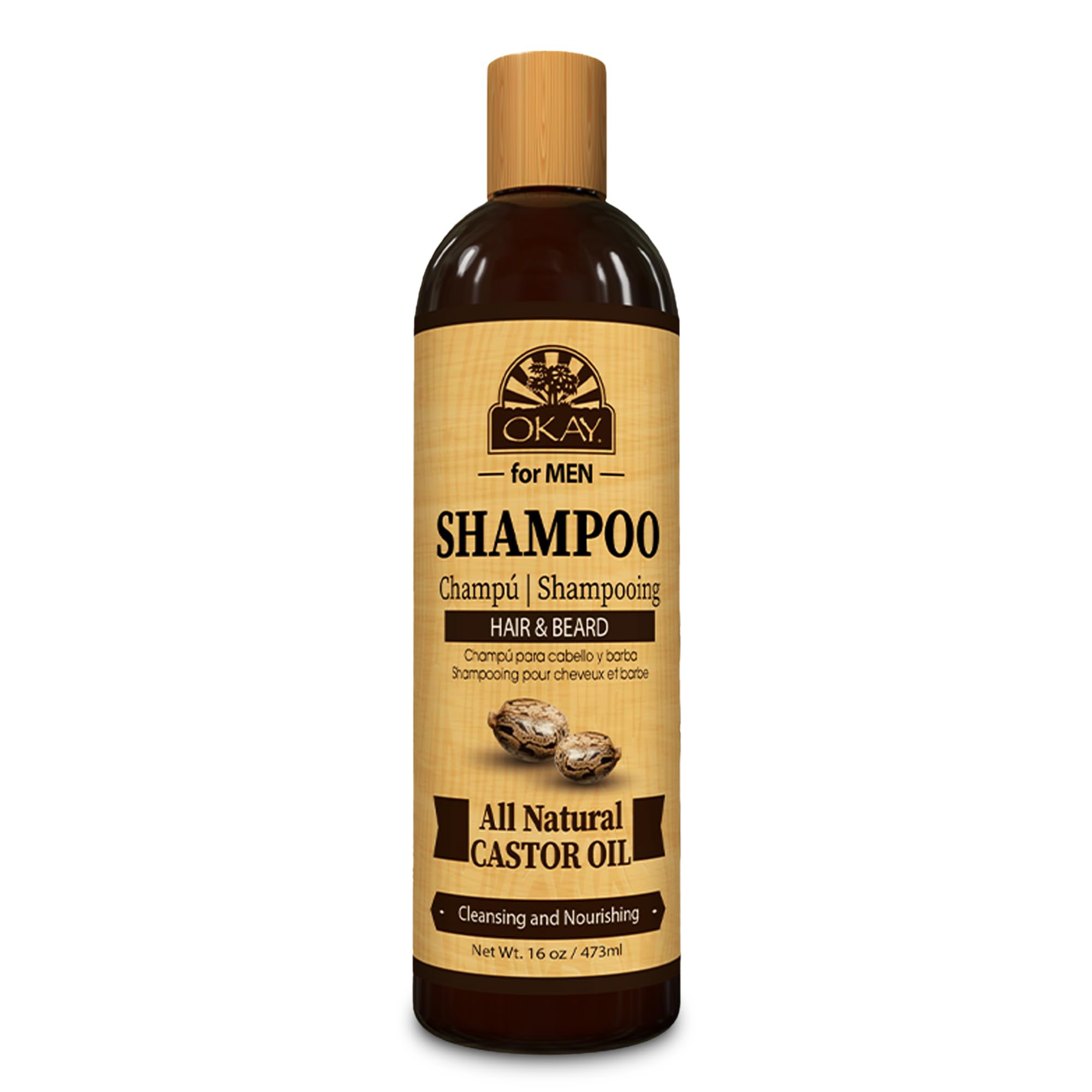 Okay Castor Oil Hair Beard Shampoo Hydrating Shampoo for Healthy Hair Beard