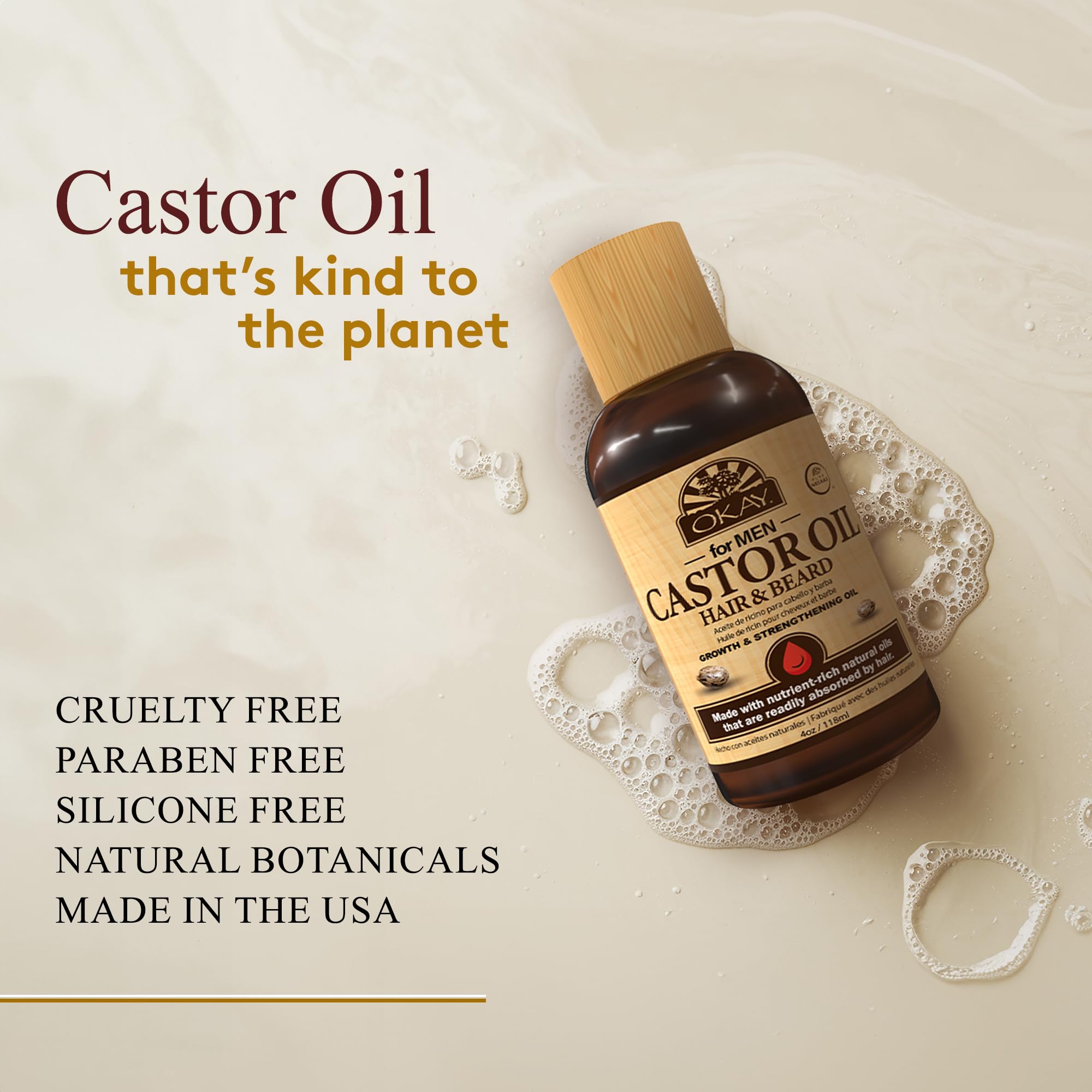 Okay | Castor Oil Beard and Hair Growth Oil | for All Hair Types Textures | - Thumbnail 3