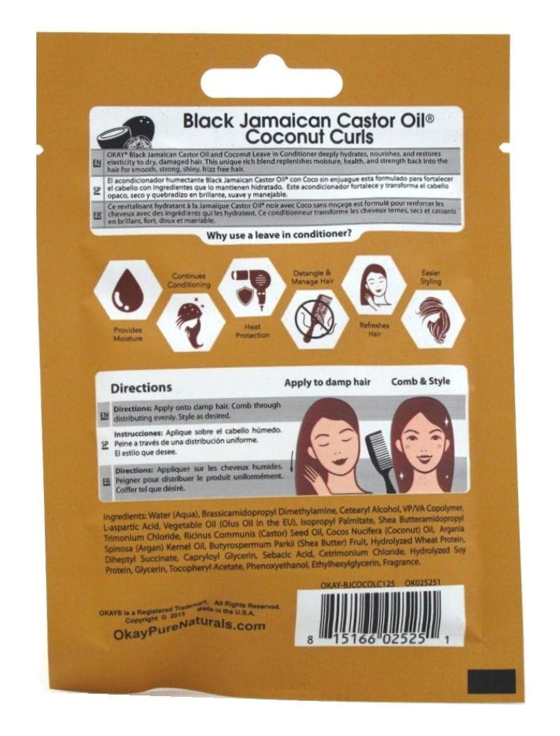 Okay Leave In Deep Cond Pks Castor Oil + Coconut - Thumbnail 2