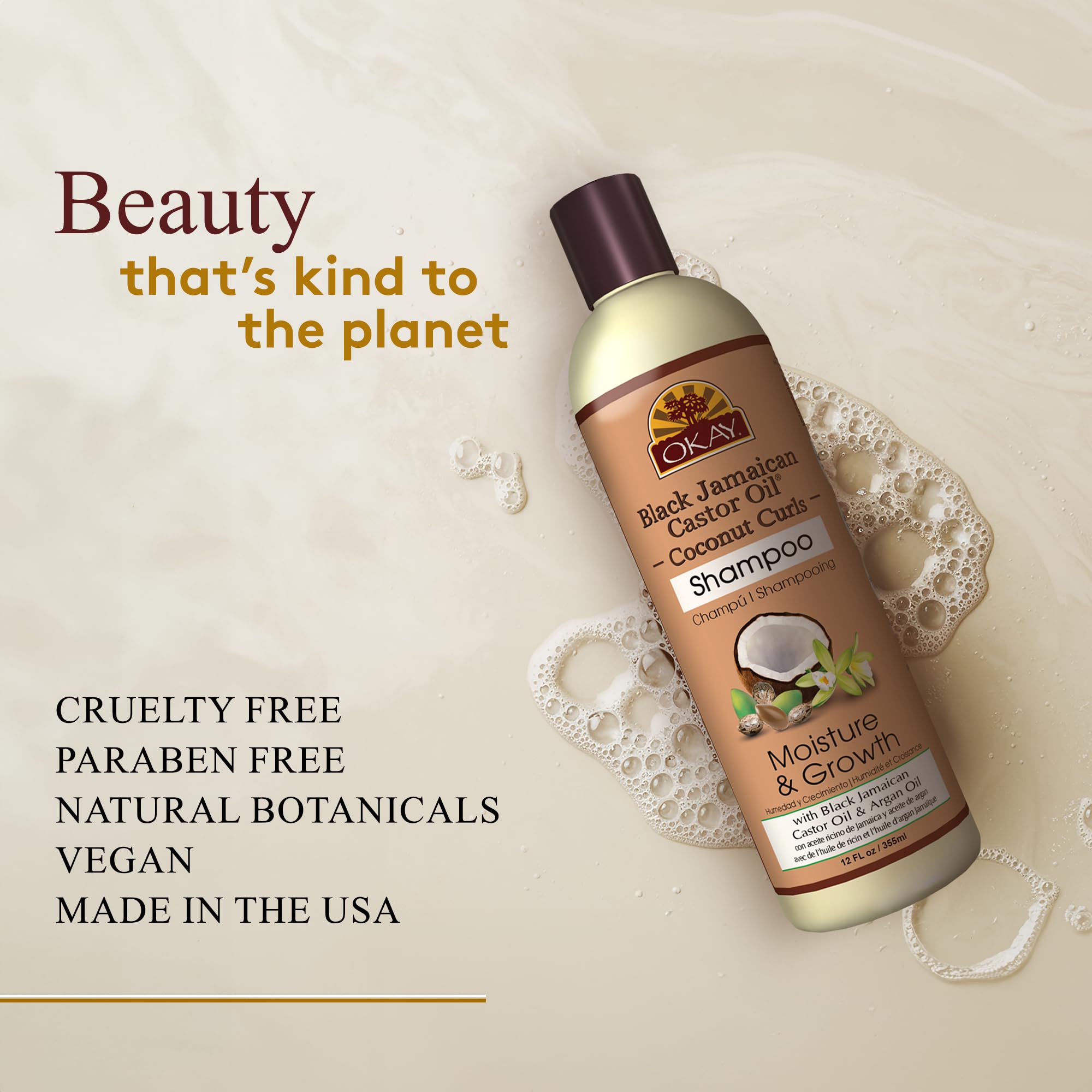 Okay Black Jamaican Castor Oil Coconut Curls Shampoo / 355 ml (12 oz) - Thumbnail 3