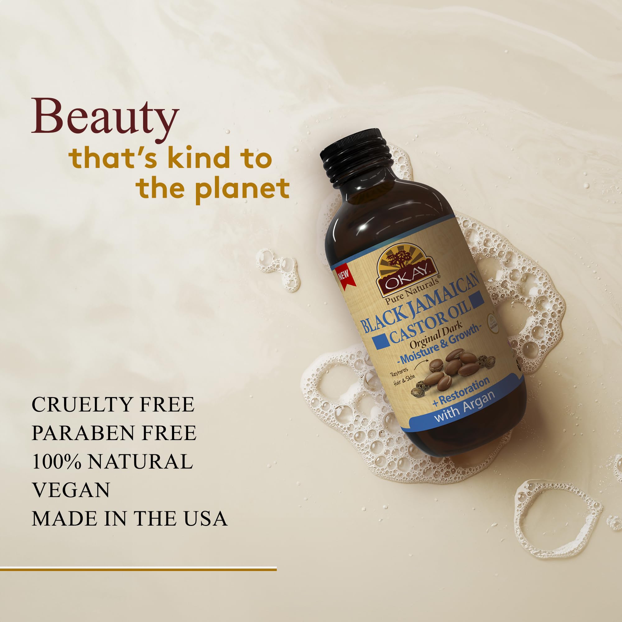 Okay Pure Naturals Black Jamaican Castor Oil With Argan / 118 ml (4 oz) - Thumbnail 3