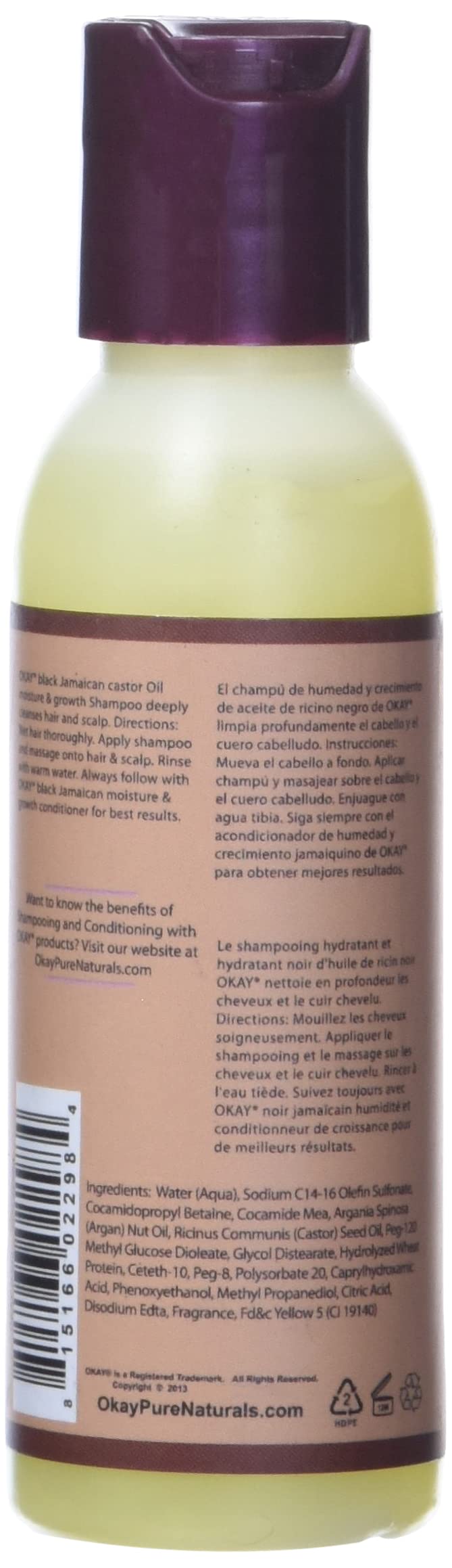 Okay Black Jamaican Castor Oil Moisture Growth Shampoo / 59 ml (2 oz) - Thumbnail 2