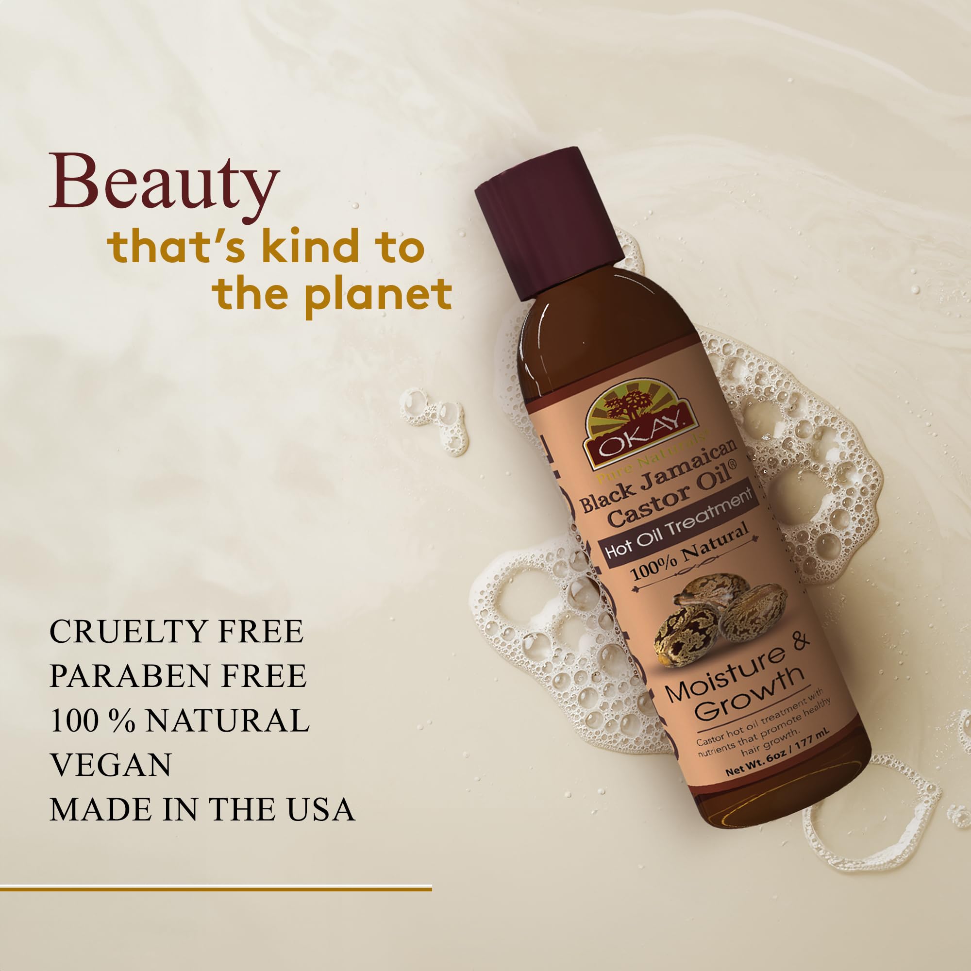 Okay 100% Natural Black Jamaican Castor Hot Oil Hair Treatment Castor Oil for - Thumbnail 3