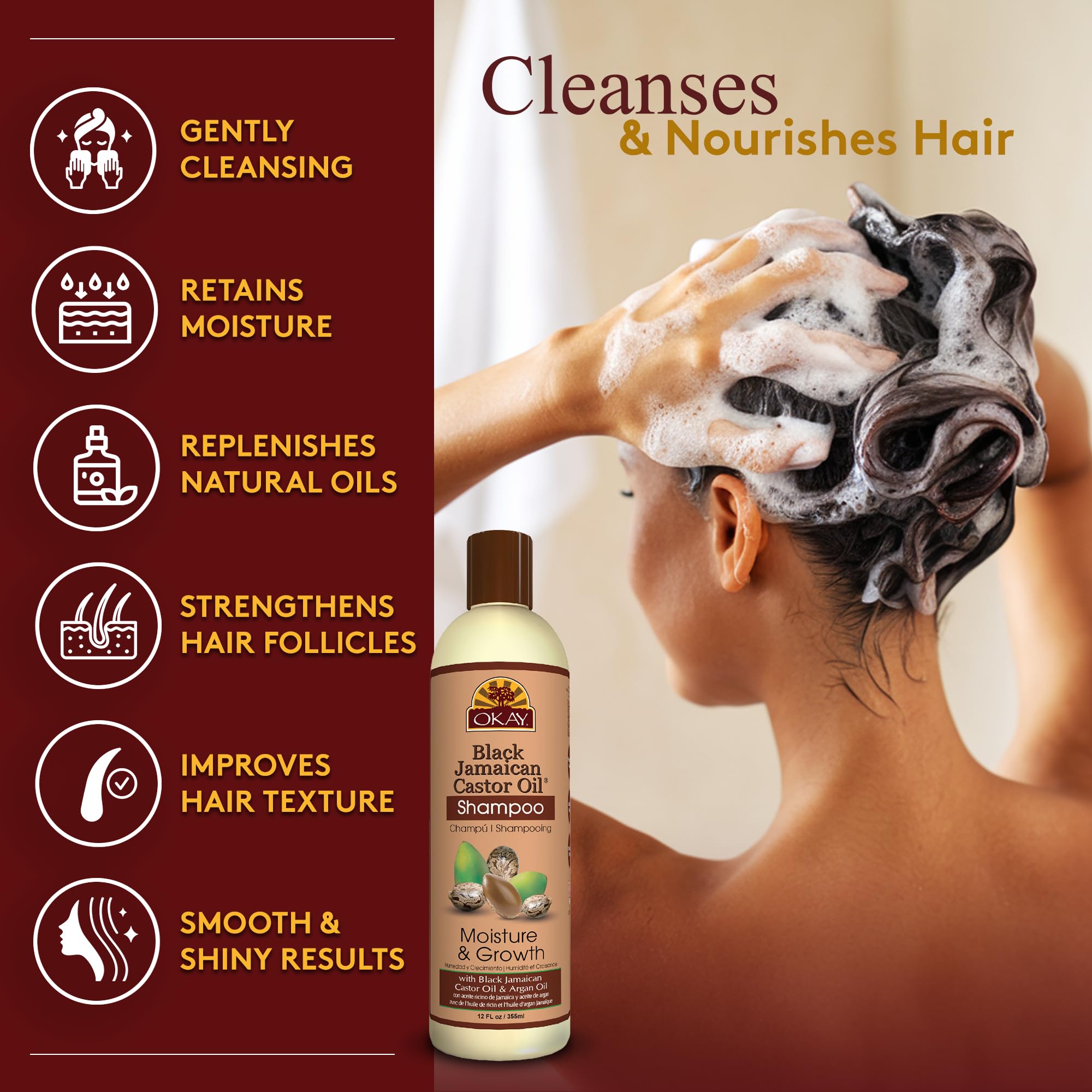 Okay Black Jamaican Castor Oil Shampoo Jamaican Castor Shampoo for Hair Health - Thumbnail 2