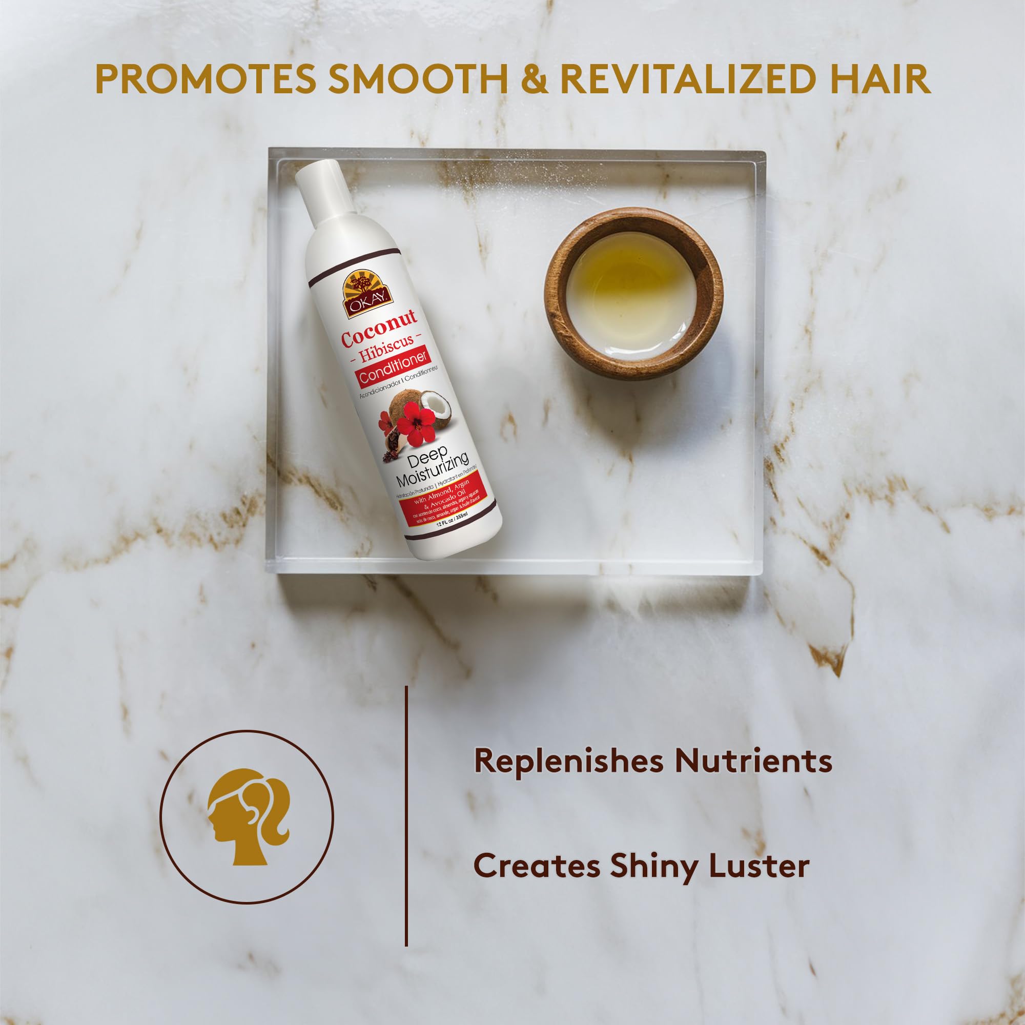 Okay | Coconut Hibiscus Conditioner | for All Hair Types Textures | Restore - Thumbnail 3