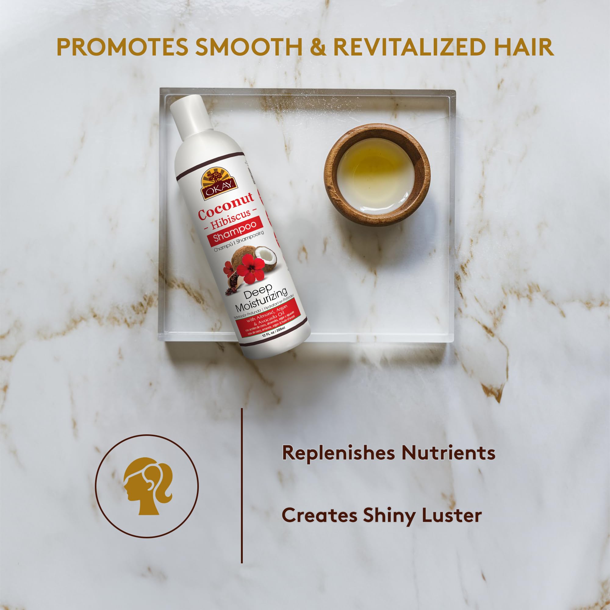 Okay | Coconut Hibiscus Shampoo | for All Hair Types Textures | Restore - Thumbnail 3