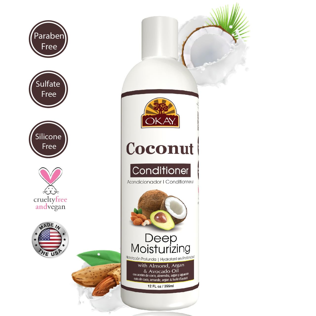 Okay Deep Moisturizing Coconut Conditioner 12 oz - Thumbnail 3