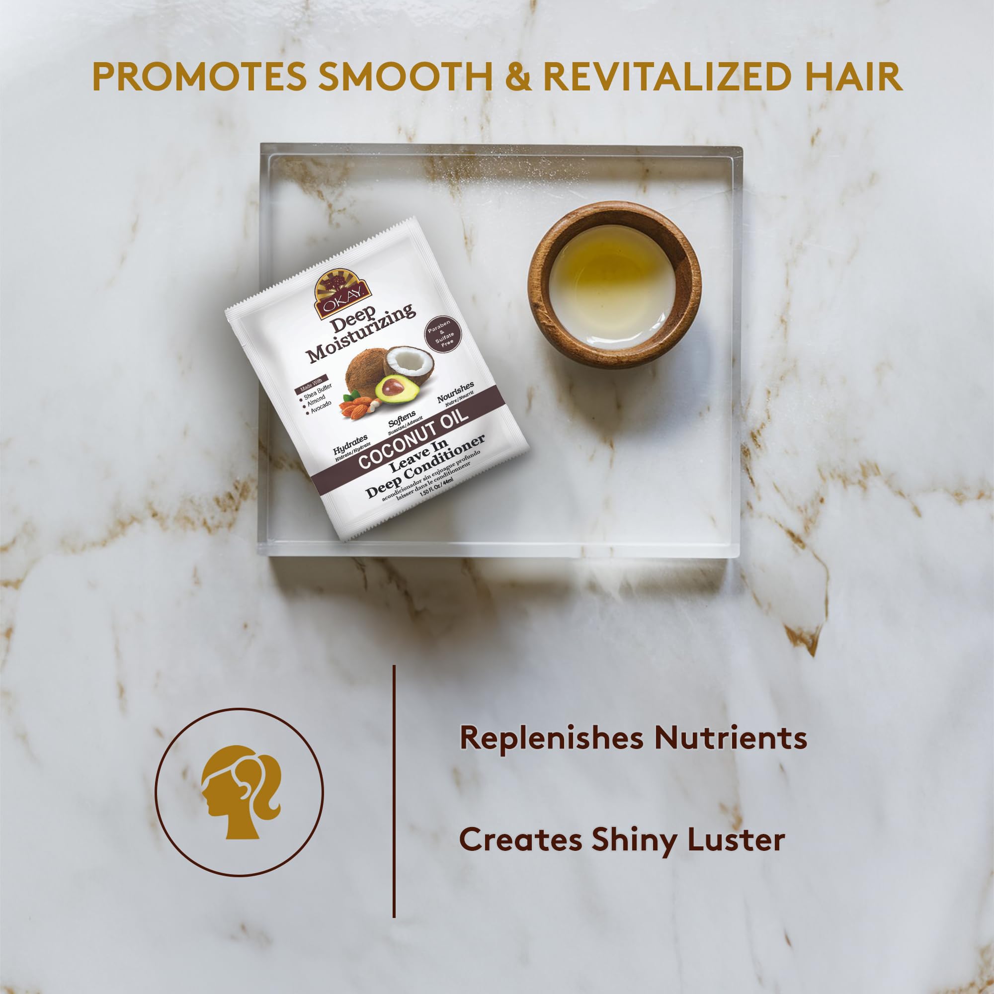 Okay | Coconut Oil Deep Moisturizing Leave In Conditioner | for All Hair Types - Thumbnail 3
