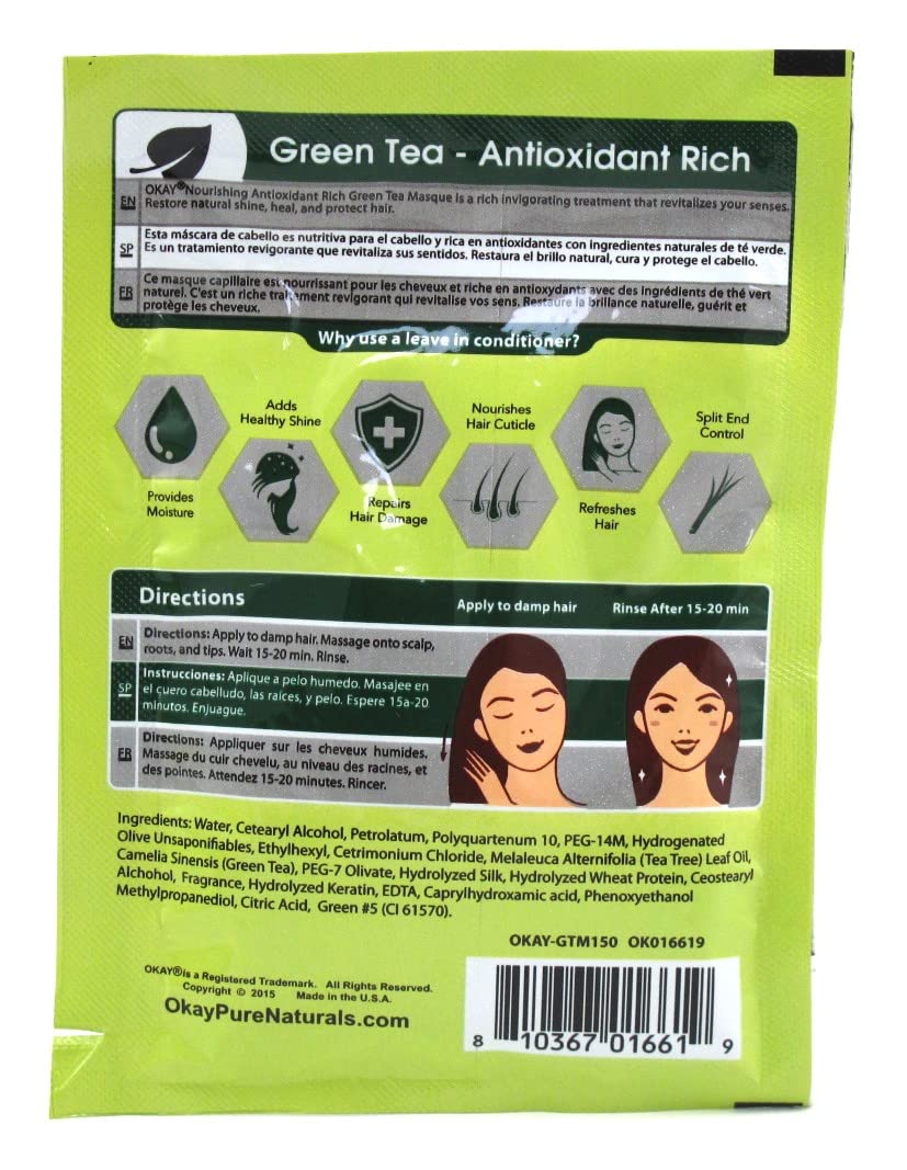 Okay Hair Masque Packettes Green Tea - Thumbnail 2