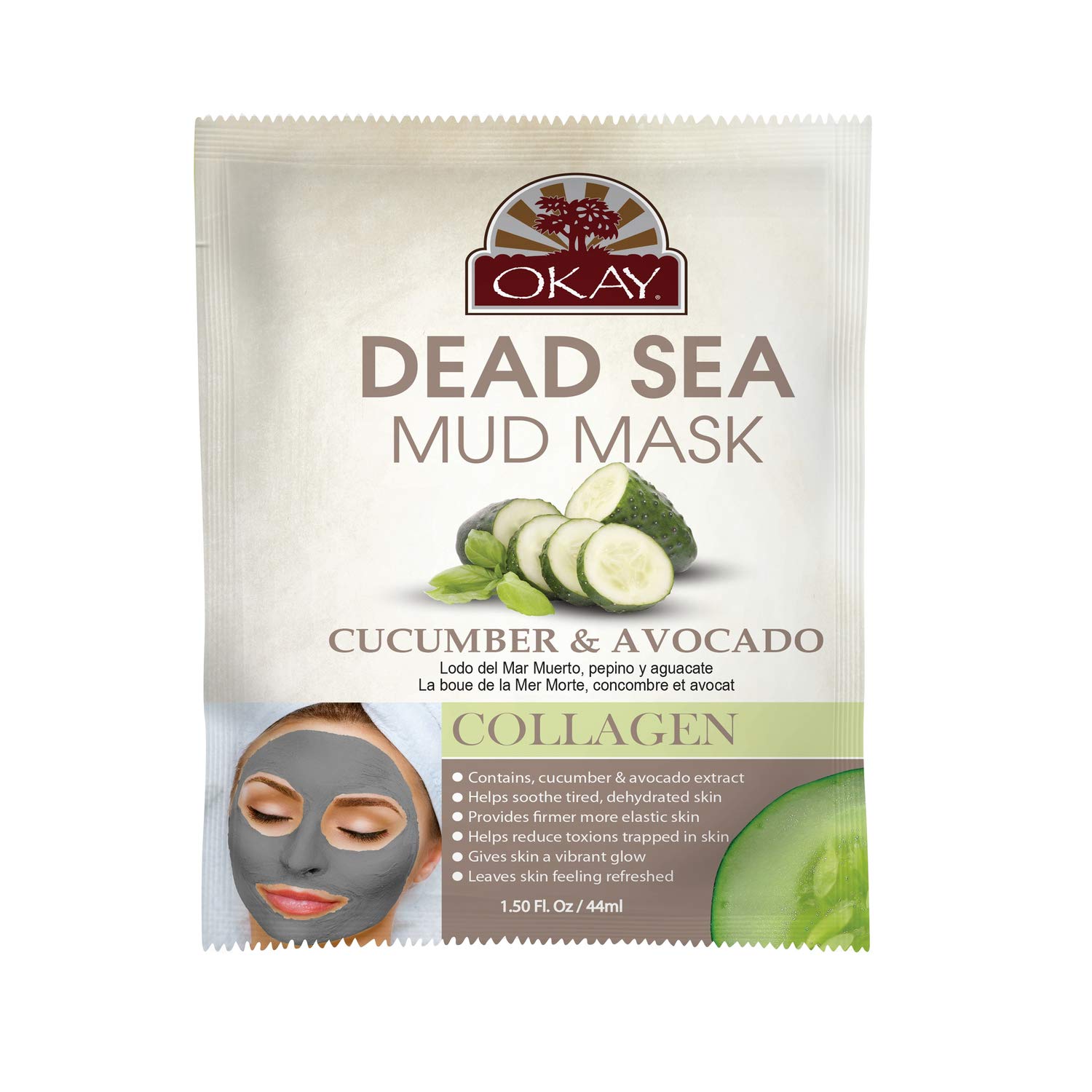 Okay | Dead Sea Mud Mask Cucumber Avocado | With Collagen | Tightens Skin | - Thumbnail 3