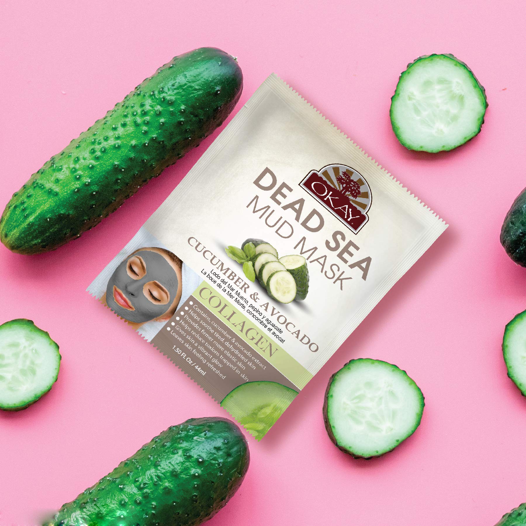 Okay | Dead Sea Mud Mask Cucumber Avocado | With Collagen | Tightens Skin |