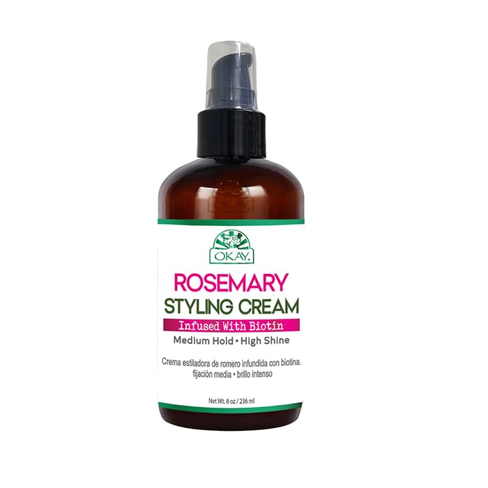 Okay Rosemary Styling Cream With Biotin for Medium Hold and High Shine / 236 ml - Thumbnail 2