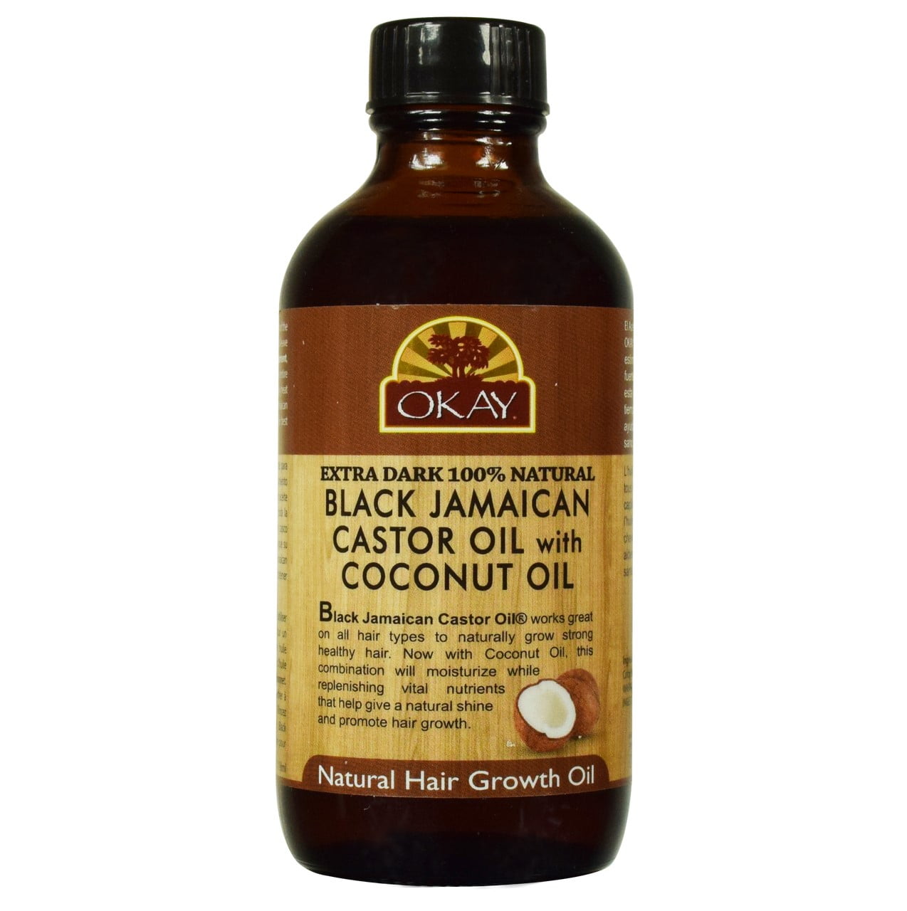 Okay Pure Naturals Xtra Dark Black Jamaican Castor Oil With Coconut / 118 ml (4