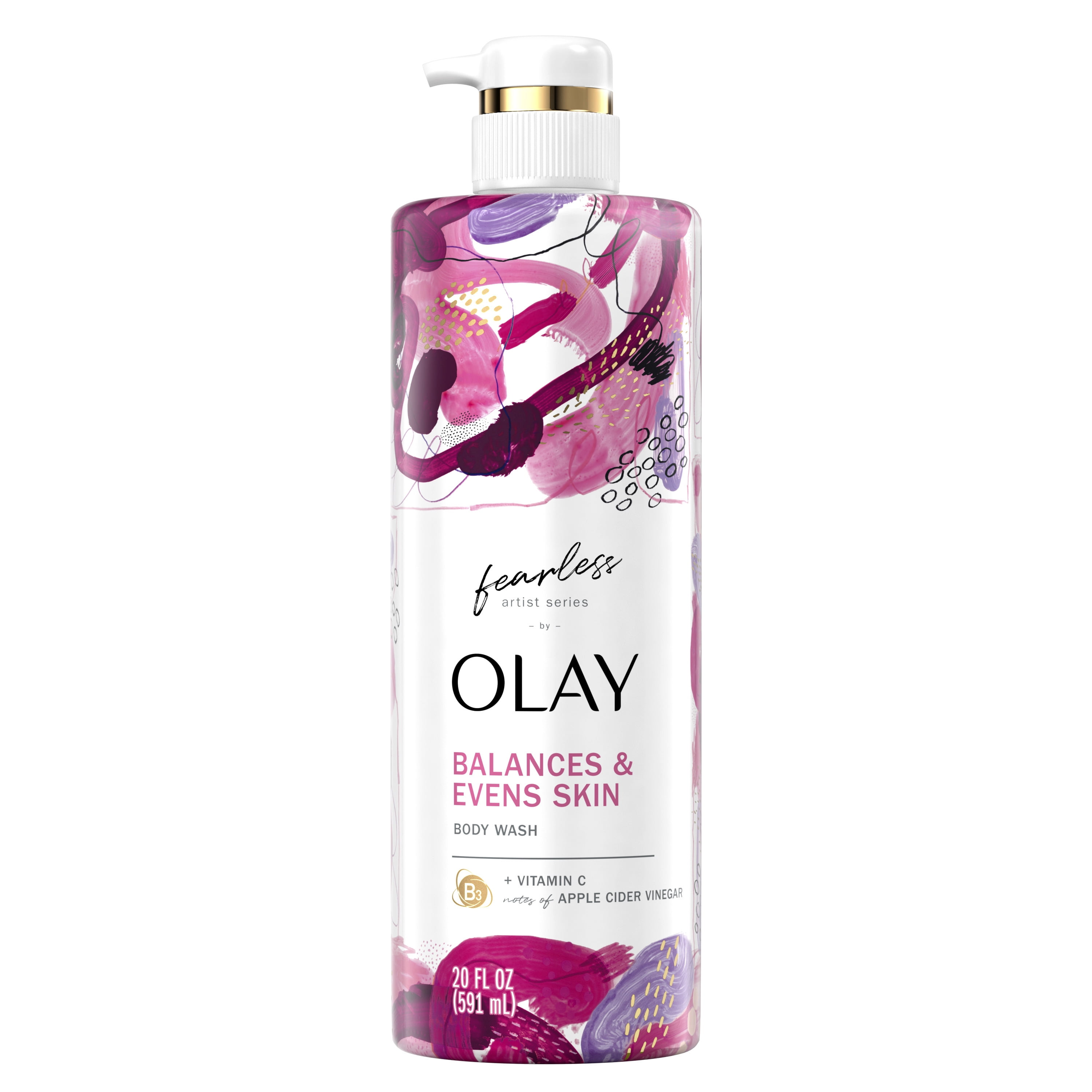 Olay Fearless Artist Series Skin Balancing Body Wash Apple Cider Vinegar All