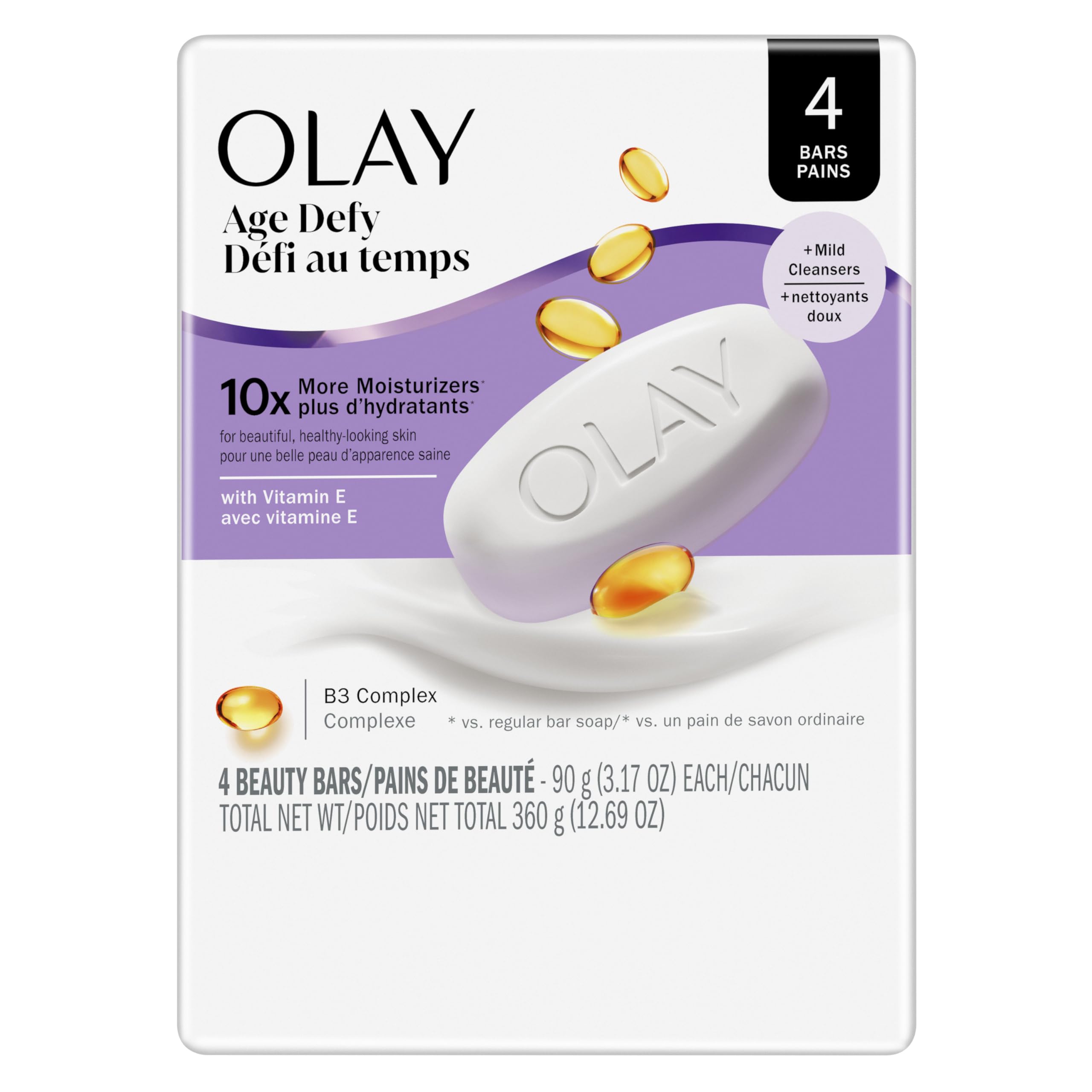 Olay Beauty Bar Age Defying 10x More Moisturizers Smooth Gentle On Skin Vitamin