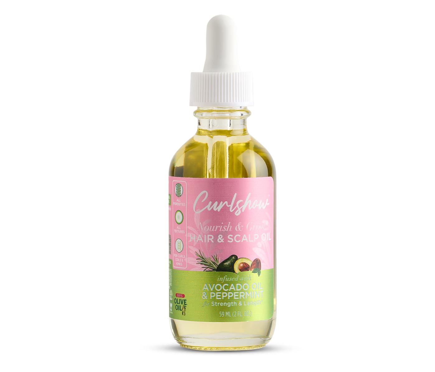Ors Curlshow Nourish Grow Hair Scalp Oil With Avocado Oil Peppermint for