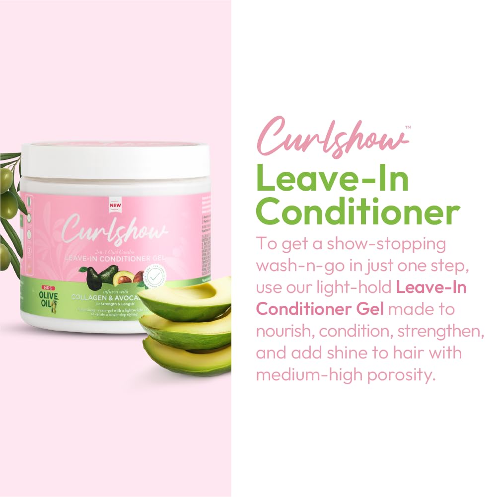 Ors Olive Oil Curlshow Leave In Conditioner Gel Infused With Collagen Avocado - Thumbnail 2