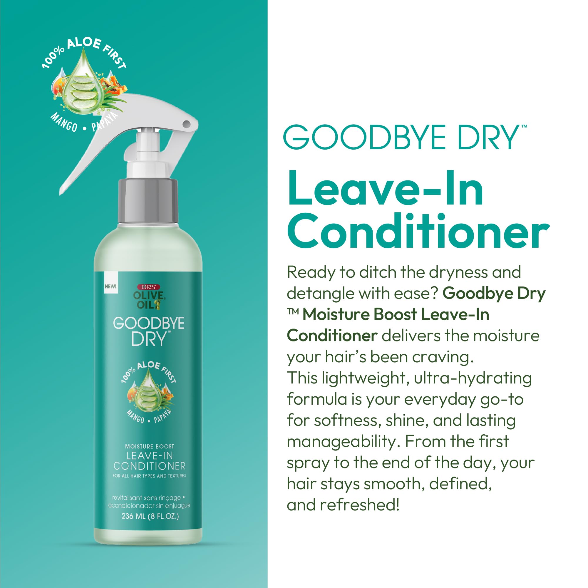 Ors Olive Oil Goodbye Dry Moisture Boost Leave In Conditioner With Aloe Mango - Thumbnail 2