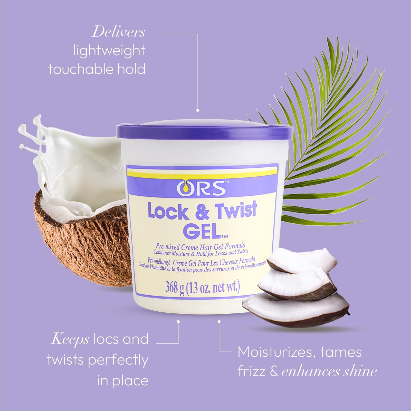 Ors Lock Twist Gel for Natural Hairstyles Moisturizing Styling Gel Firm Hold