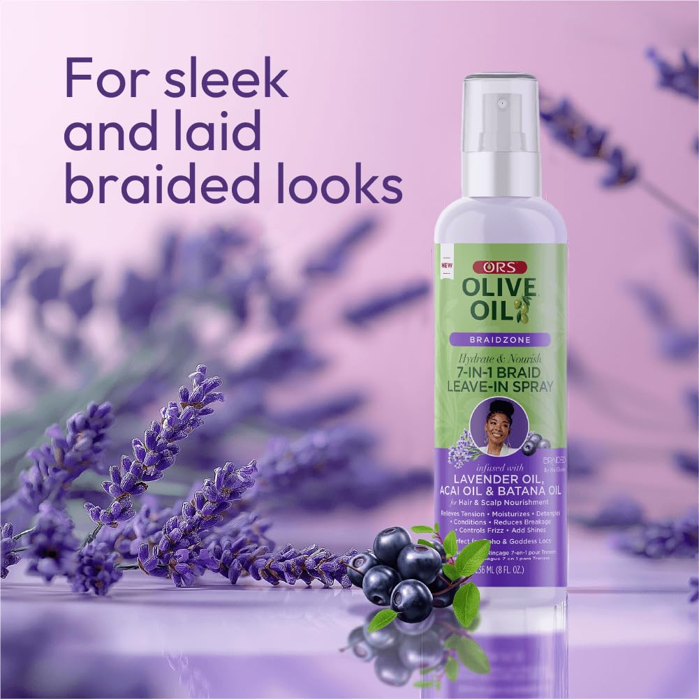 Ors Olive Oil Braidzone 7 In 1 Braid Leave In With Lavender Acai Batana Oil for - Thumbnail 3