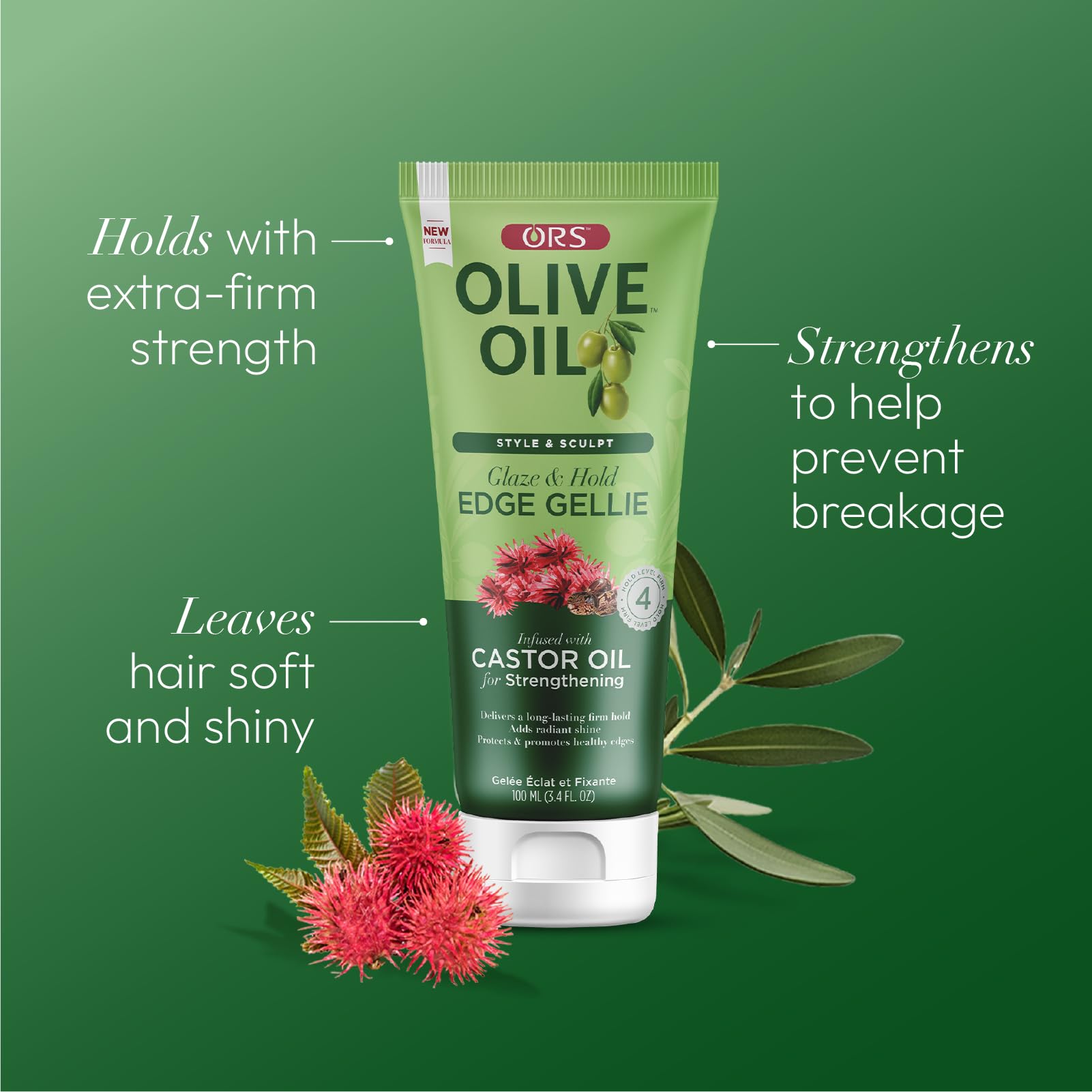 Ors Olive Oil Gellie Glaze and Hold With Castor Oil Paraben Free Edge Control