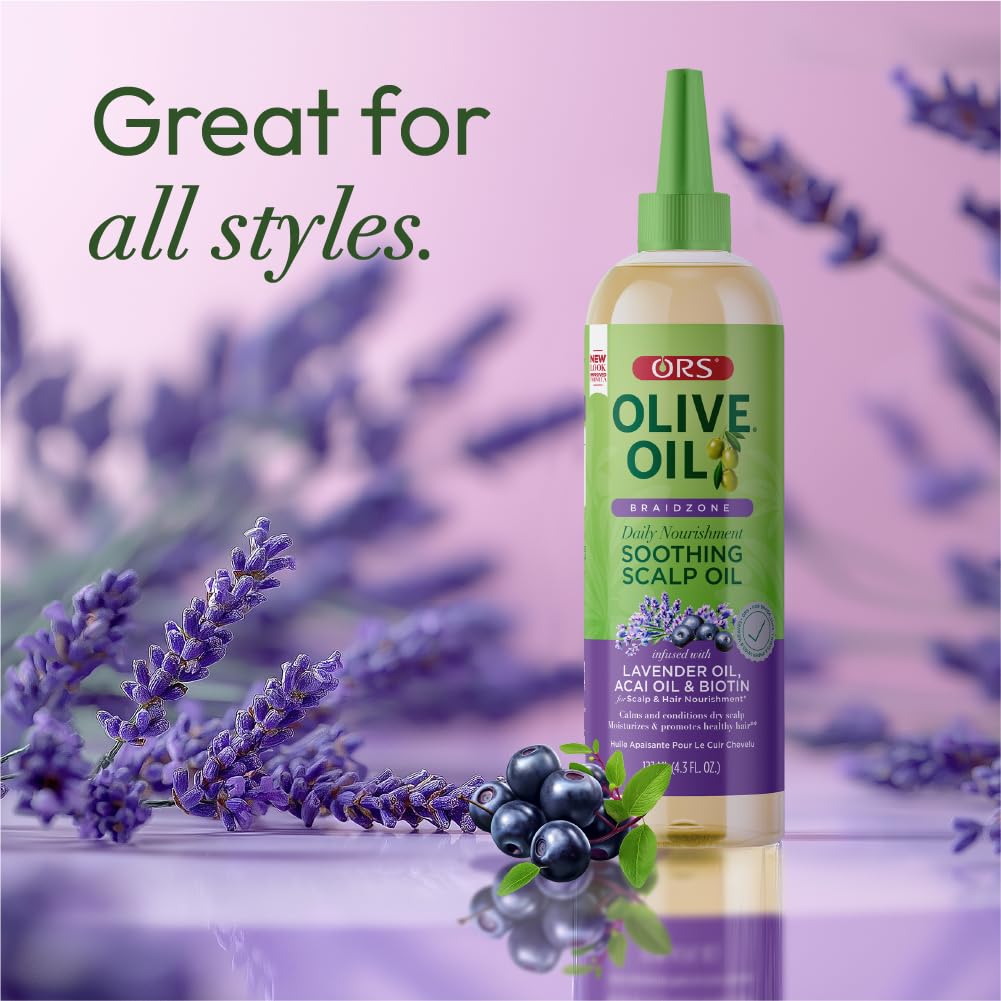 Ors Olive Oil Braidzone Soothing Scalp Oil With Lavender Acai Biotin for - Thumbnail 3