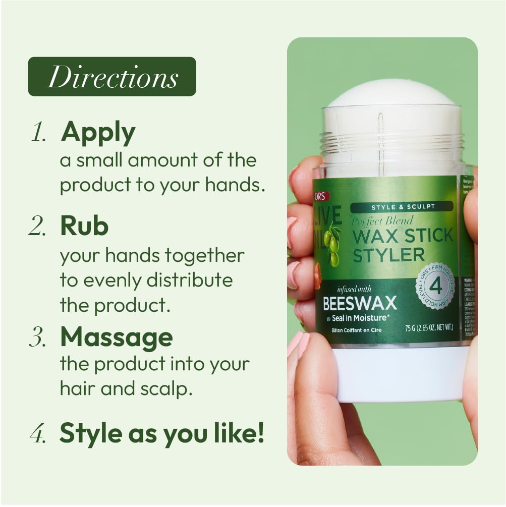 Ors Olive Oil Perfect Blend Wax Stick Styler All Hair Types Extra Firm Hold 2.6 - Thumbnail 3