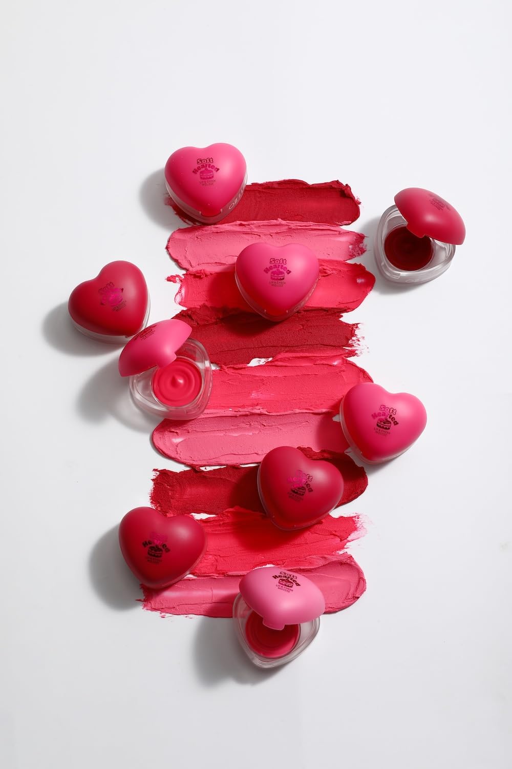 (24-pack) Oz Lab Soft Hearted Lip and Cheek Mousse – Cherry Fondant 2-in-1 Vegan Cream Blush & Lip Tint Heart-Shaped Packaging with Mini Brush 0.12 FL.OZ/3.5G，pack of 1 - Thumbnail 2