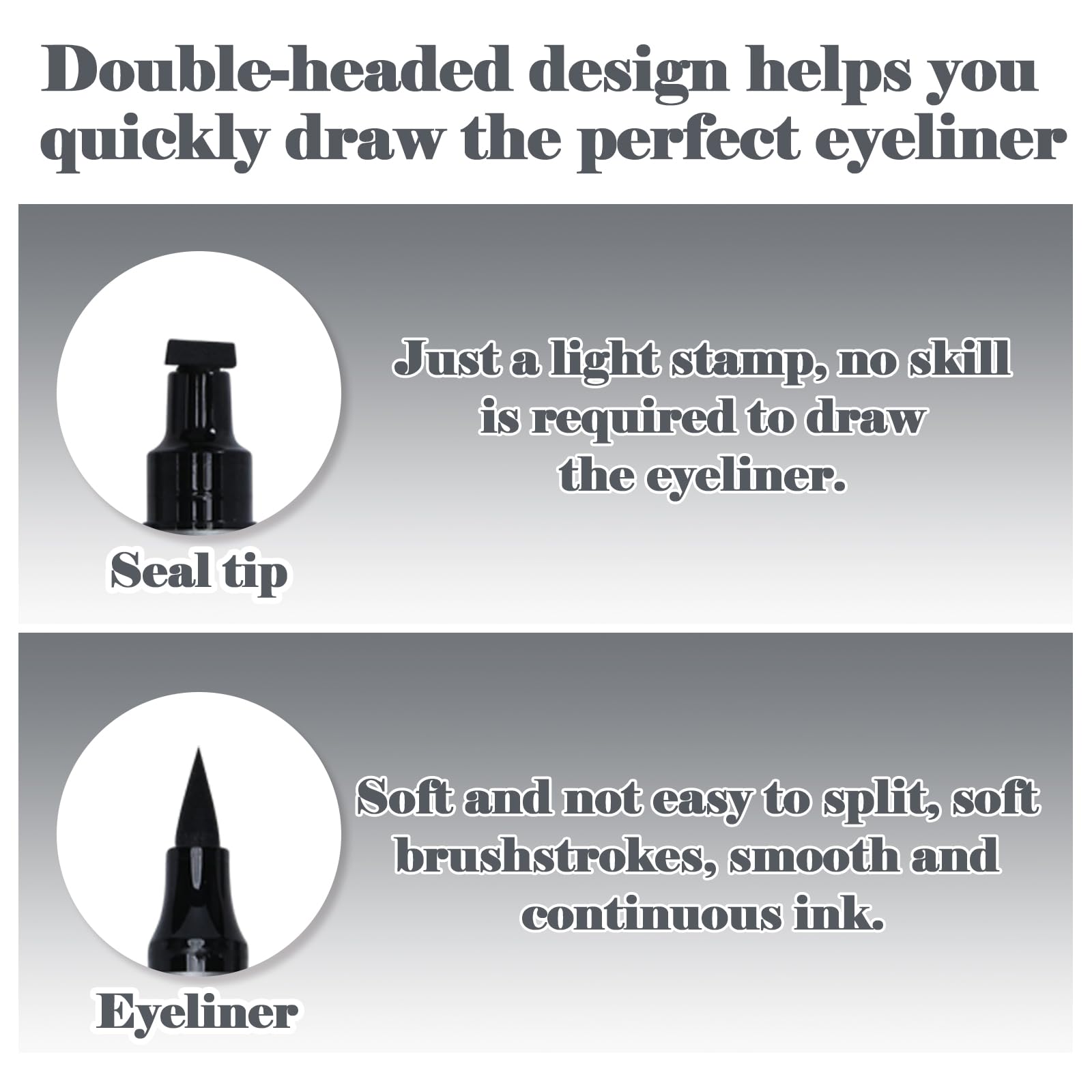 (24-pack) OZ LAB Winged Eyeliner Stamp & Liquid Pen Duo – Waterproof, Smudge-Proof, Dual-Ended Cat Eye Stamp for Perfect Wings – Long-Lasting Black Eyeliner for Beginners & Makeup Lovers