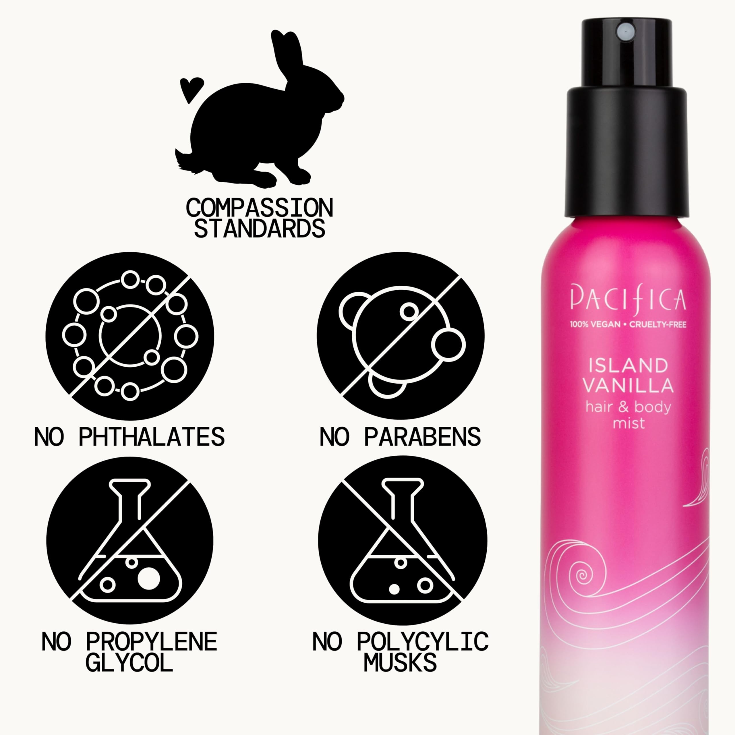 Pacifica Hair Mist Full Body Island Vanilla Body Mist W/sugar Vanilla