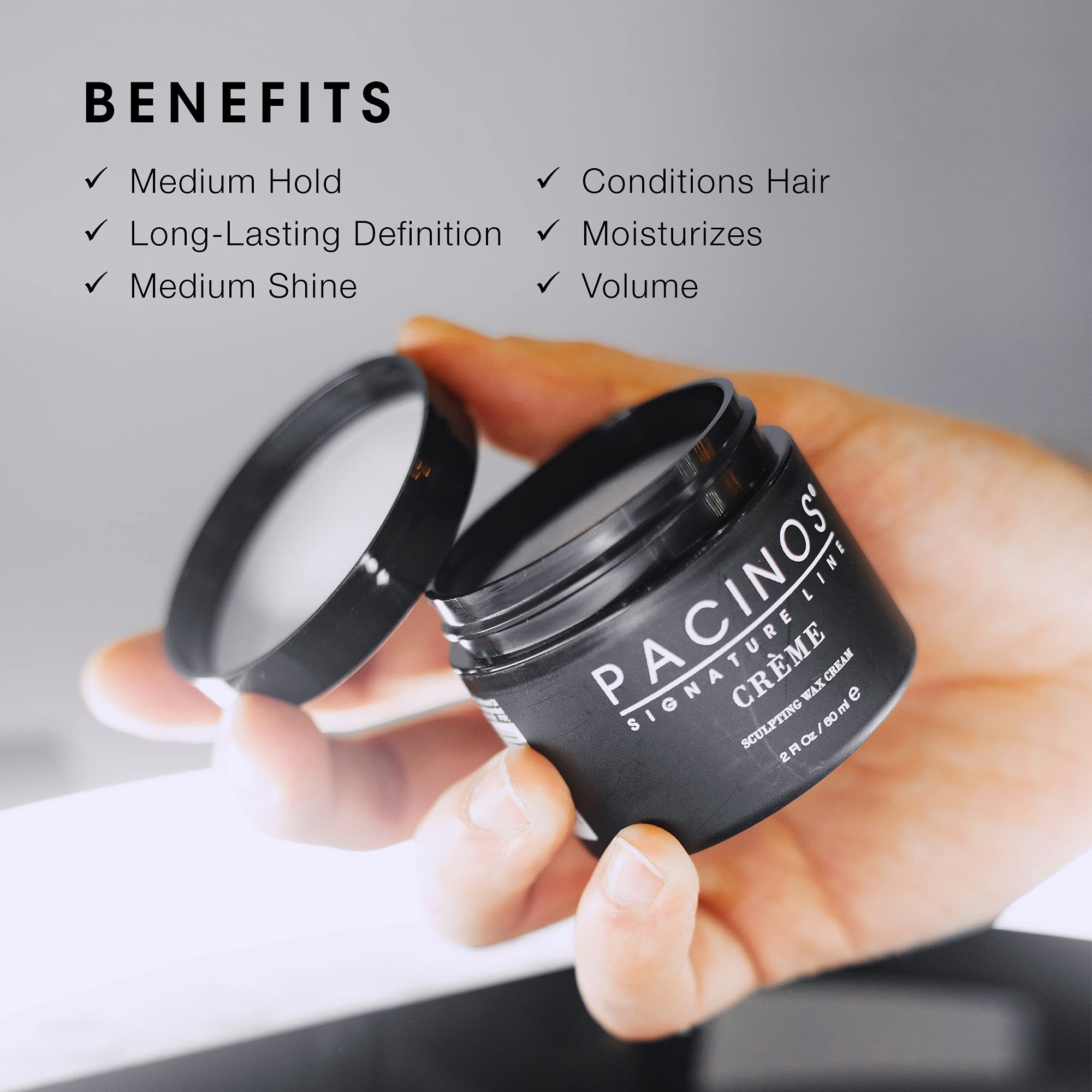 Pacinos Creme Hair Sculpting Wax Cream Water Soluble Medium Shine Styling Cream - Thumbnail 2