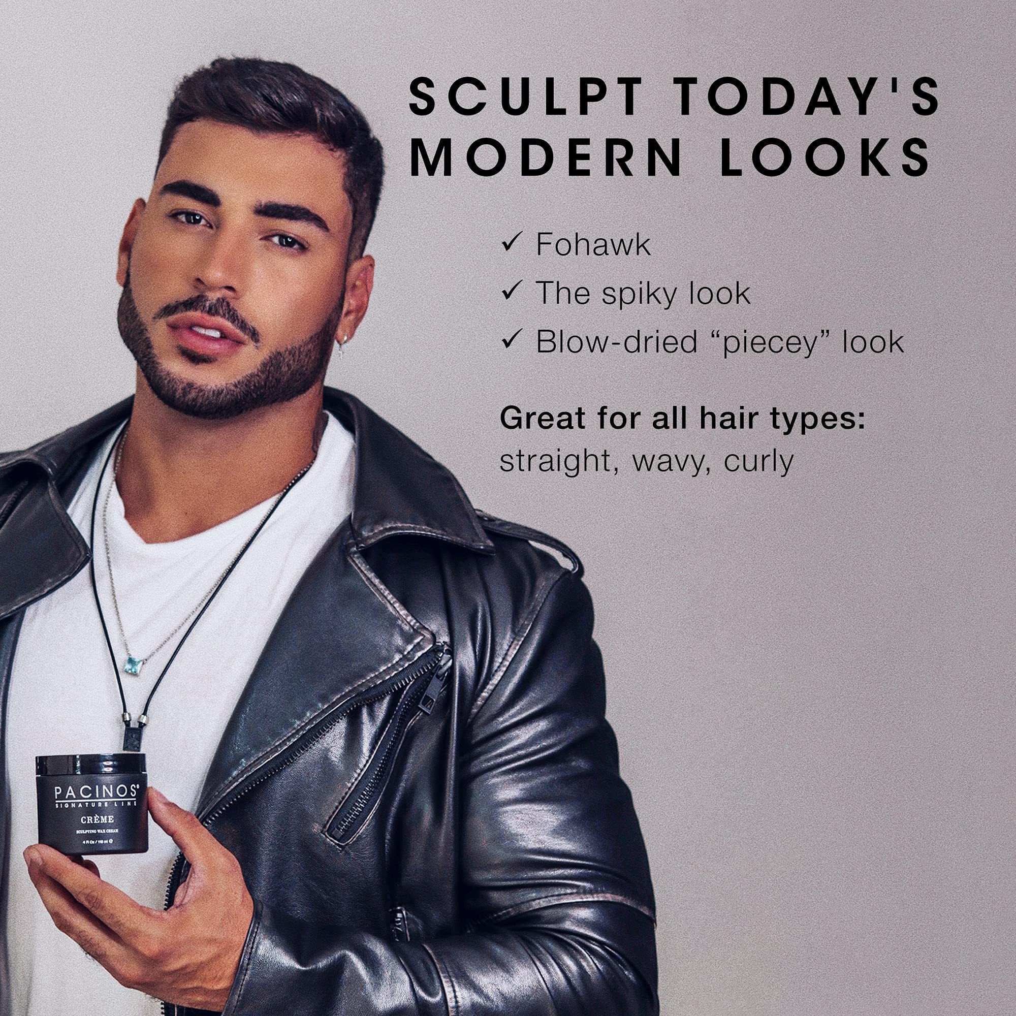 Pacinos Creme Hair Sculpting Wax Cream Water Soluble Medium Shine Styling Cream - Thumbnail 3