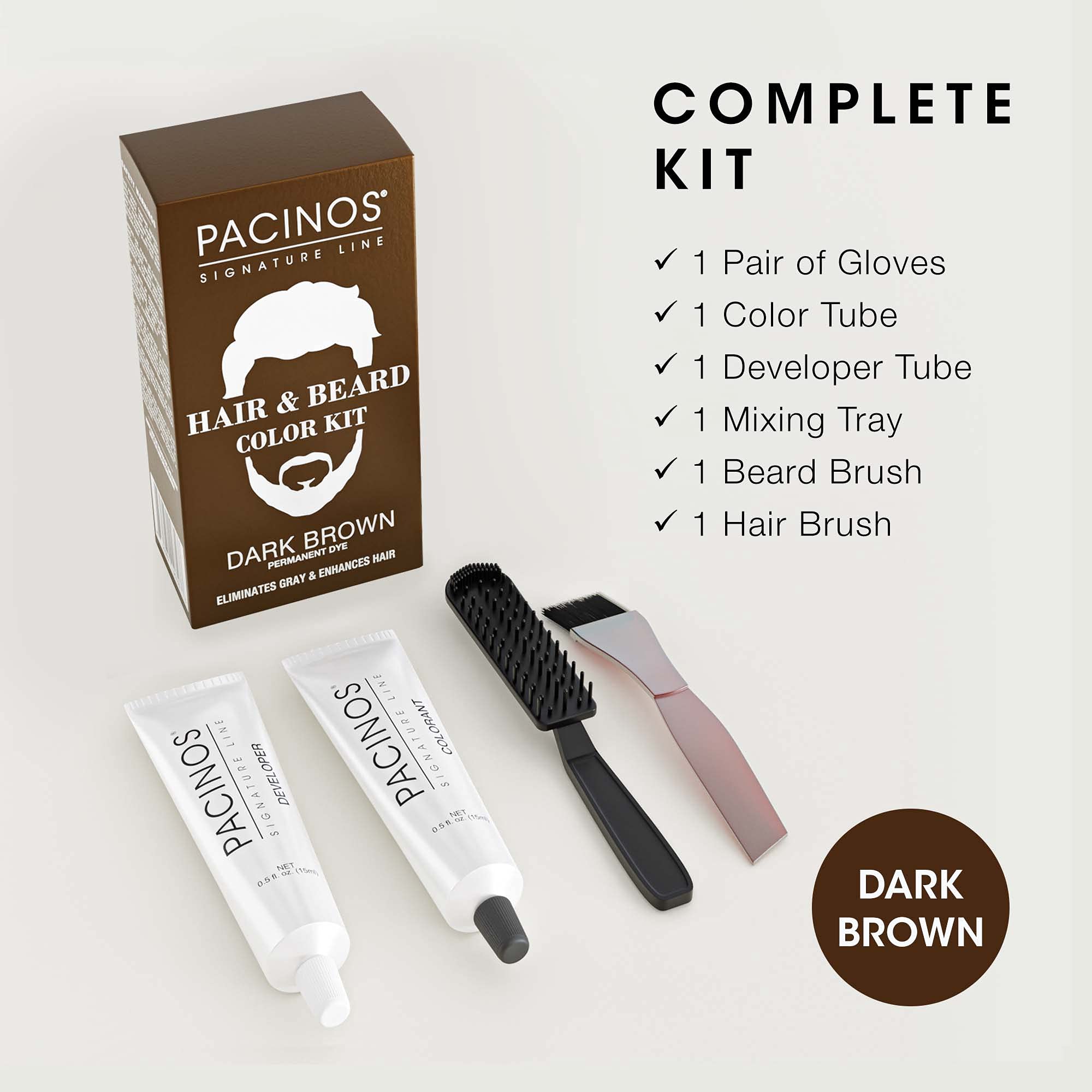 Pacinos Hair/brd Color Kit Dkbr - Thumbnail 2