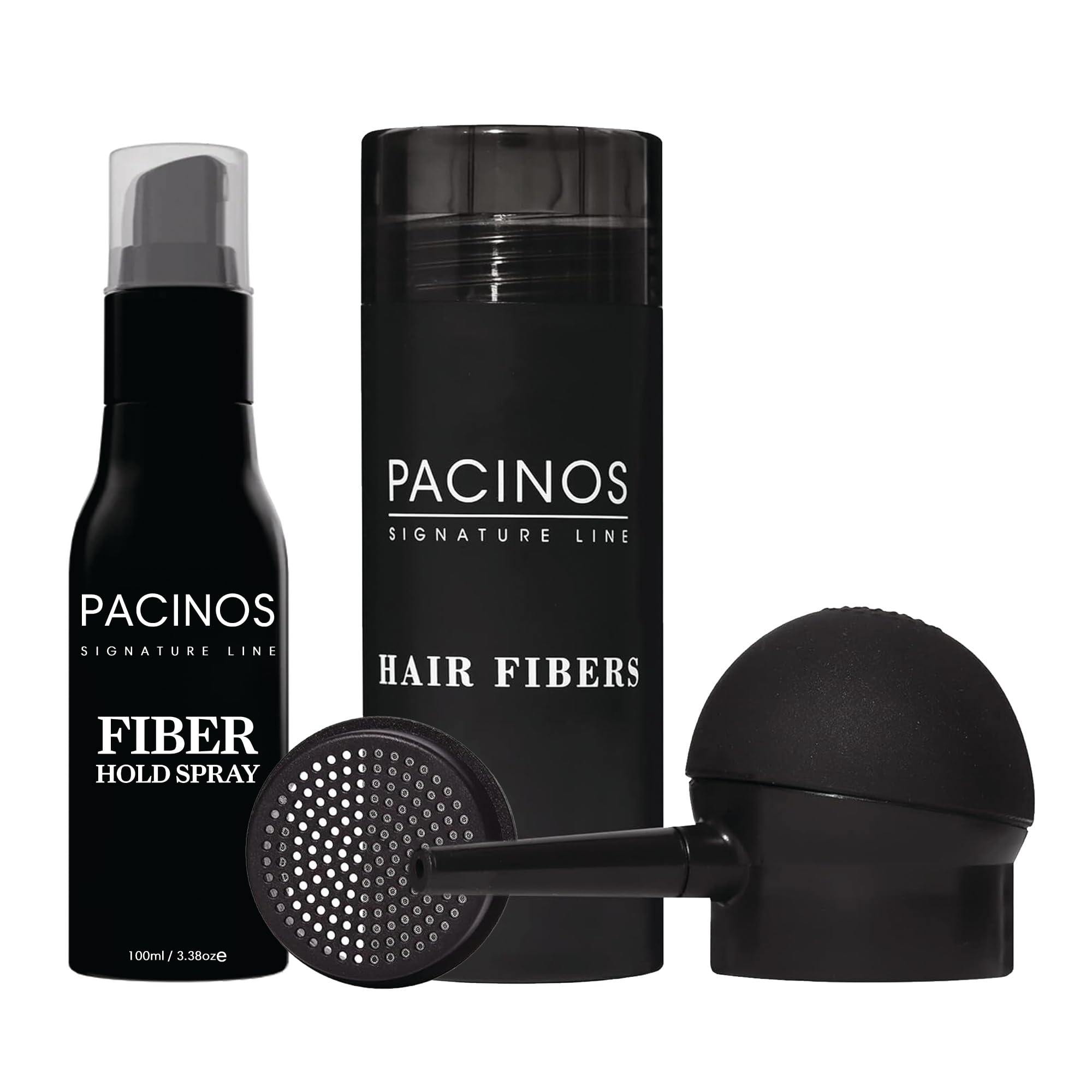 Pacinos Hair Fiber Kit Conceal Thinning Hair Instantly With Fiber Hold Dark