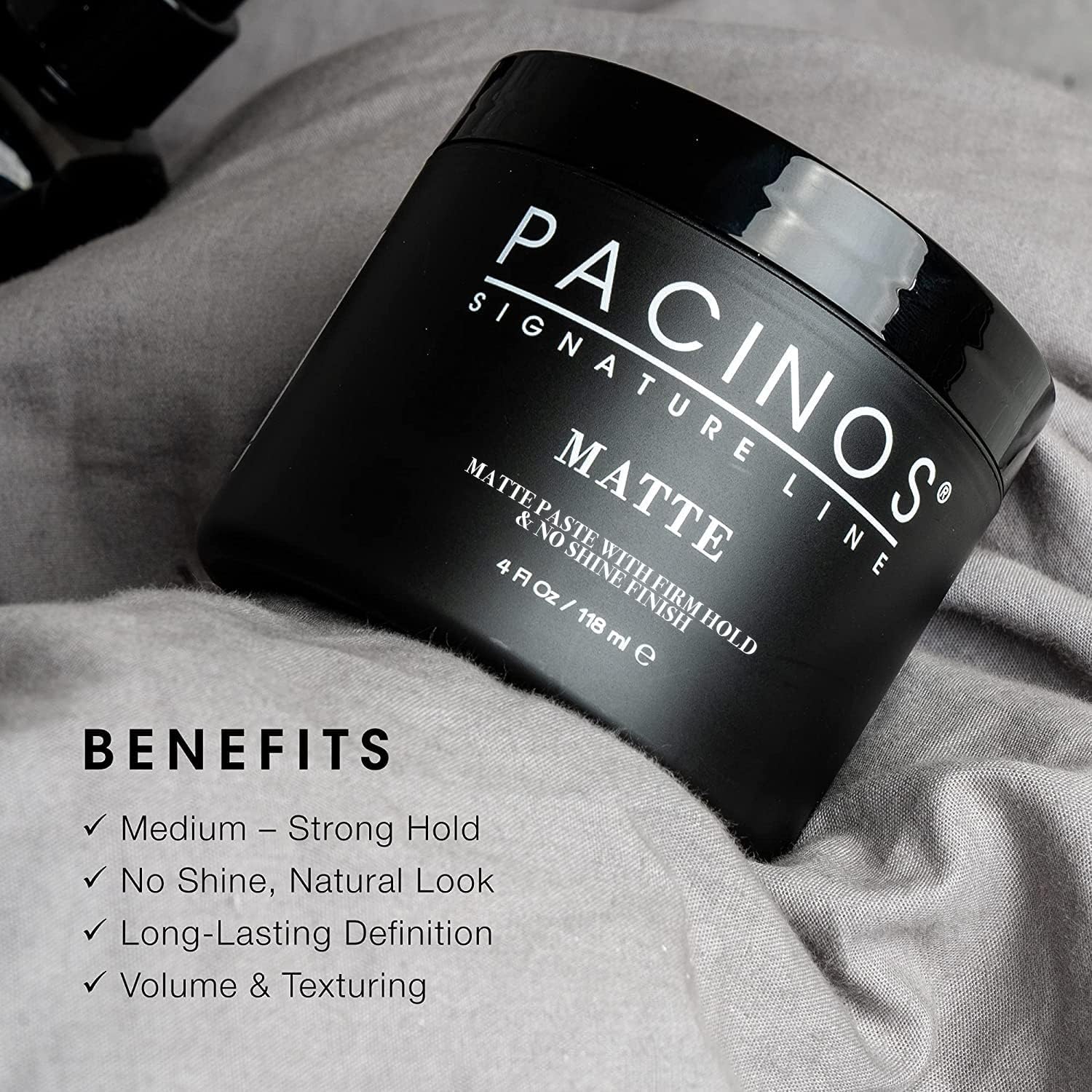 Pacinos Matte Hair Paste Firm Hold No Shine Sculpting Styling Wax Definition - Thumbnail 2