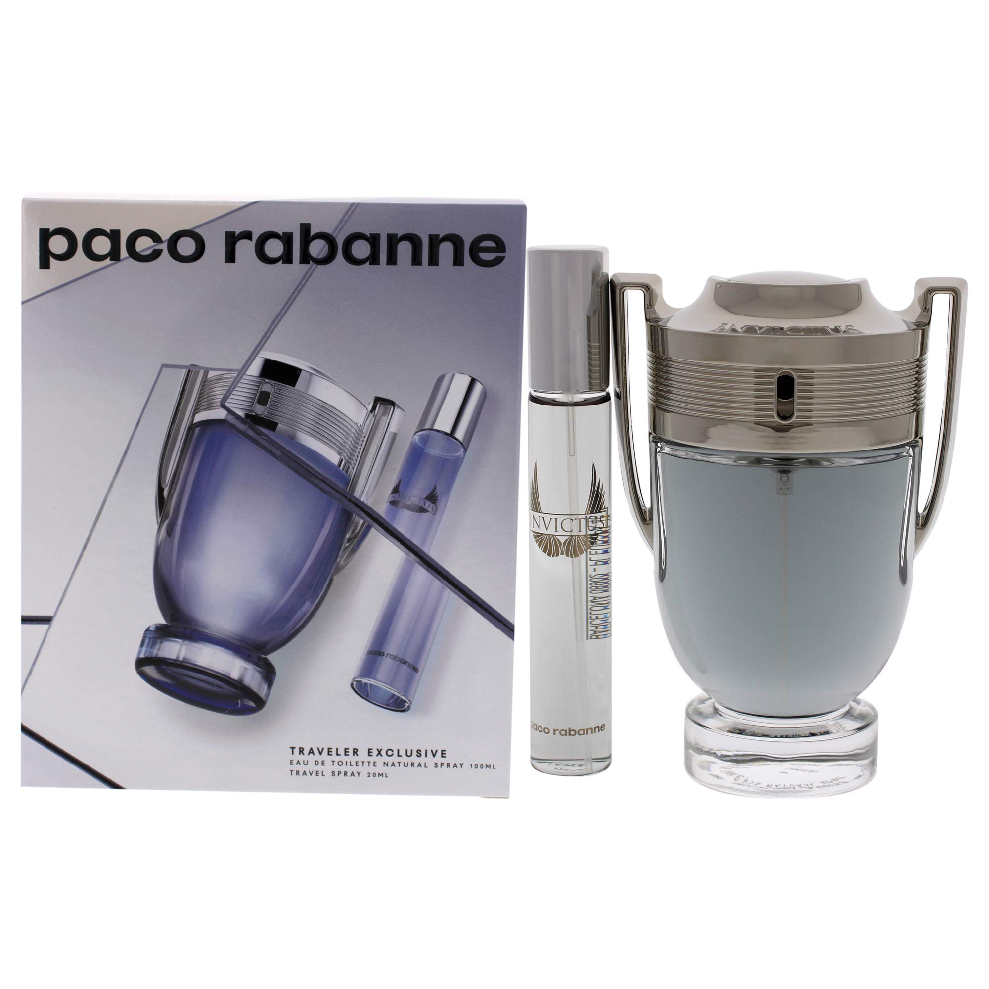 [Set] Paco Rabanne Invictus Men 2 Pc EDT 3.4 oz