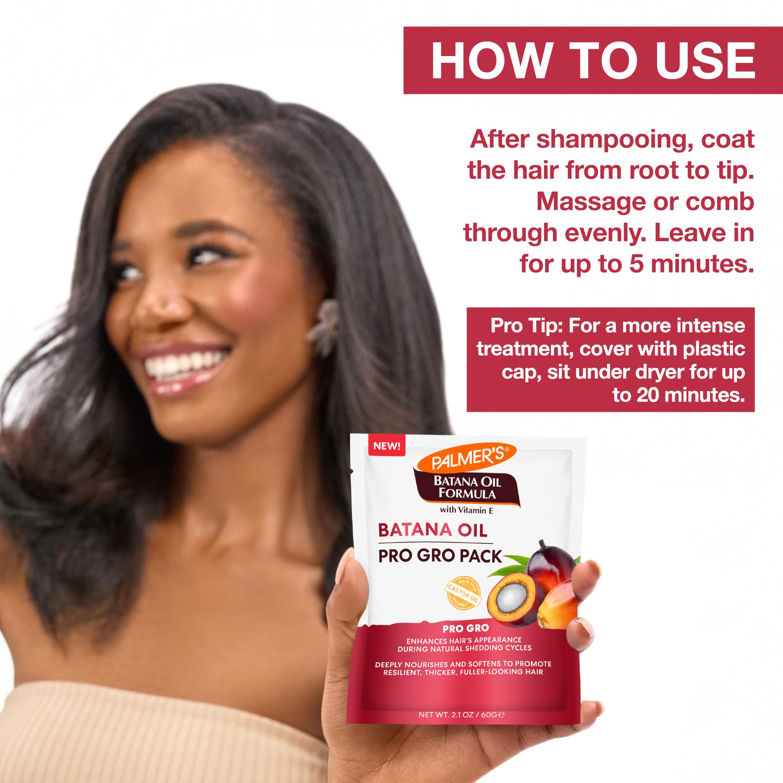 Palmer's Batana Oil Formula Pro Gro Hair Mask Hydrating Nourishing Conditioner - Thumbnail 3